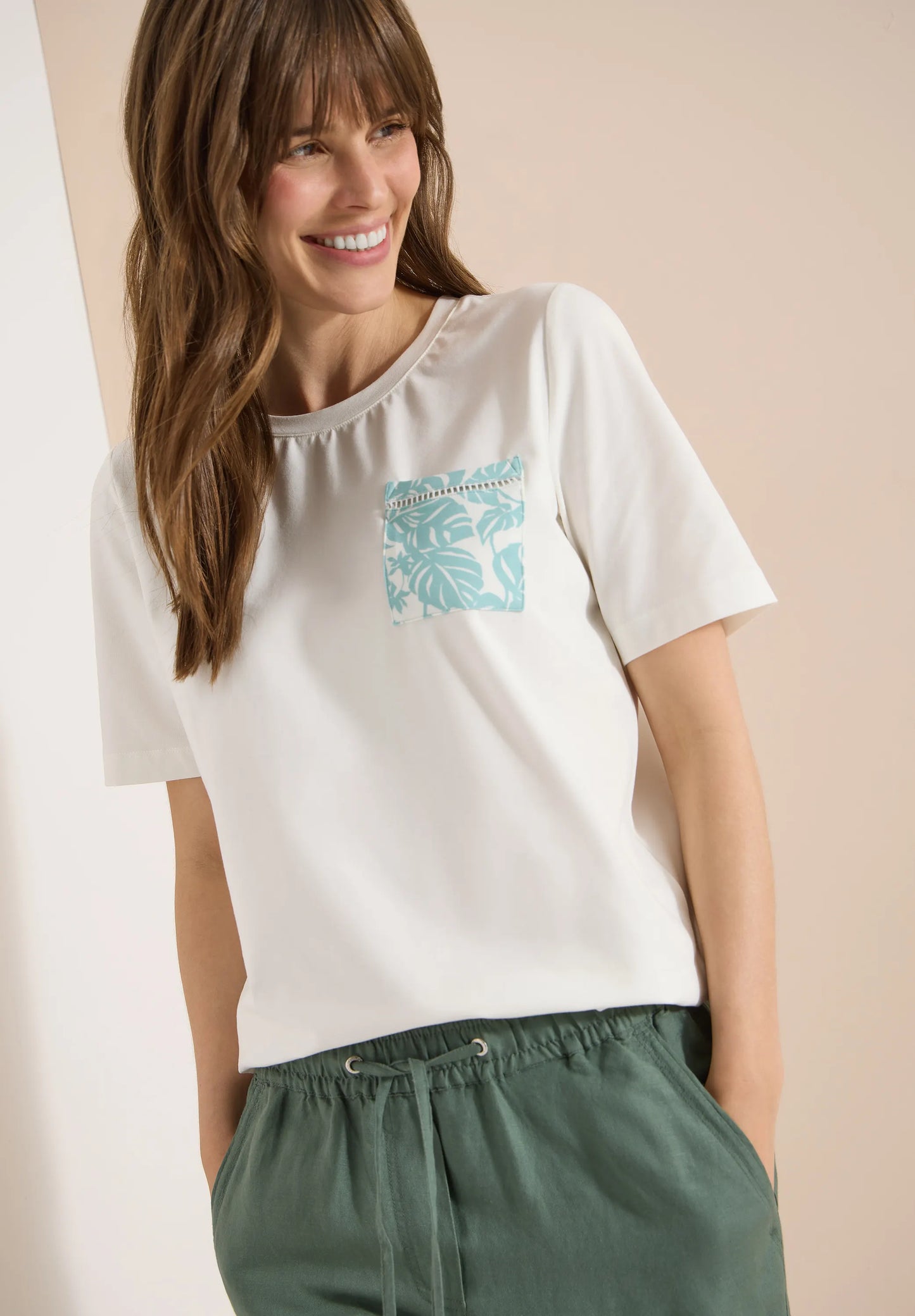 Cecil – T-Shirt mit Rundhals und Brusttasche