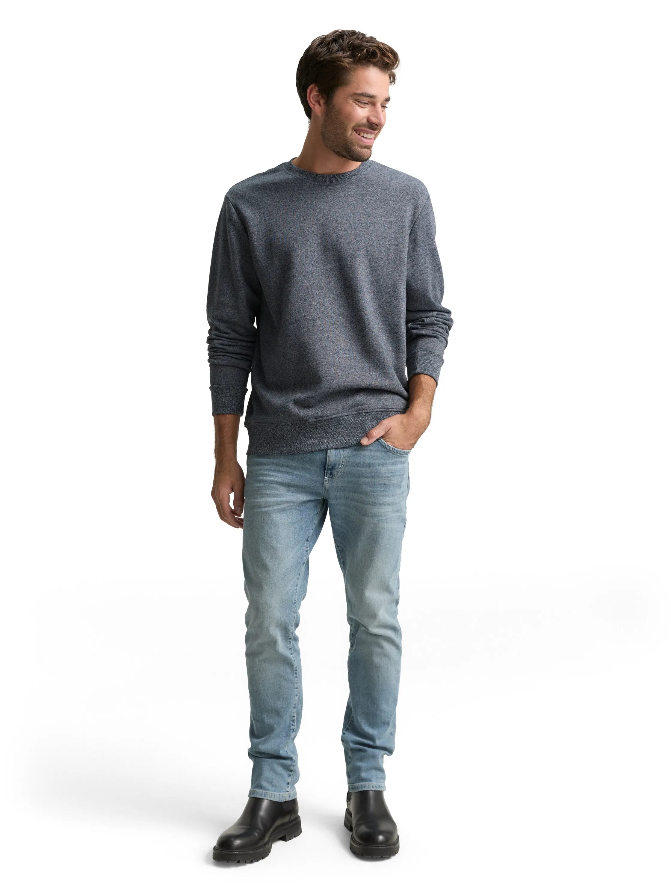 Tom Tailor – Sweatshirt in Melange-Optik