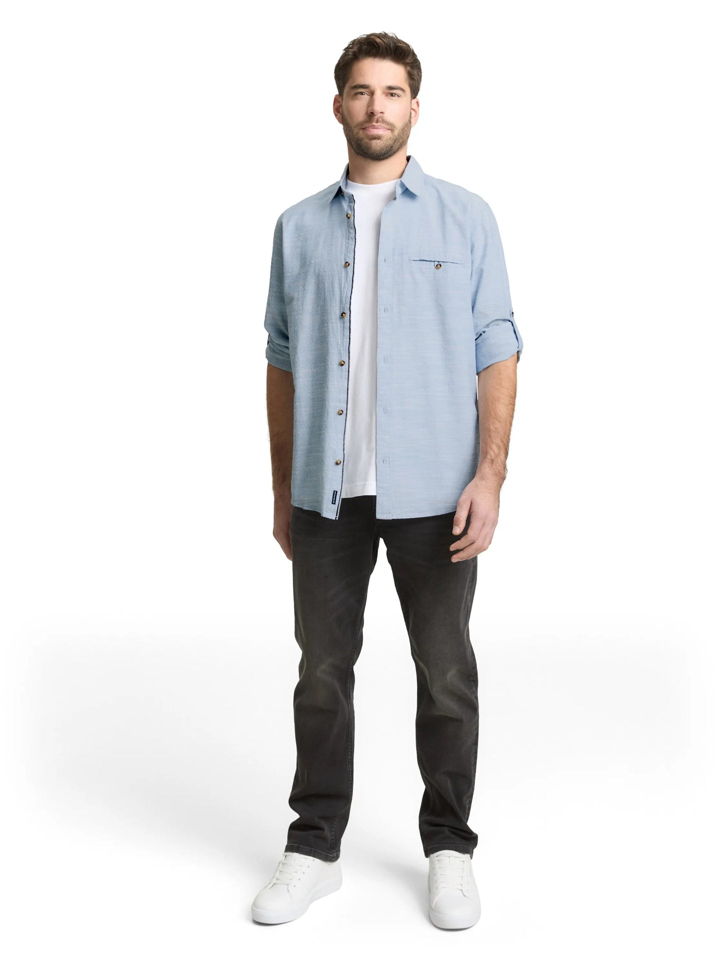 Tom Tailor – Regular Fit Hemd mit Turn-Up-Funktion