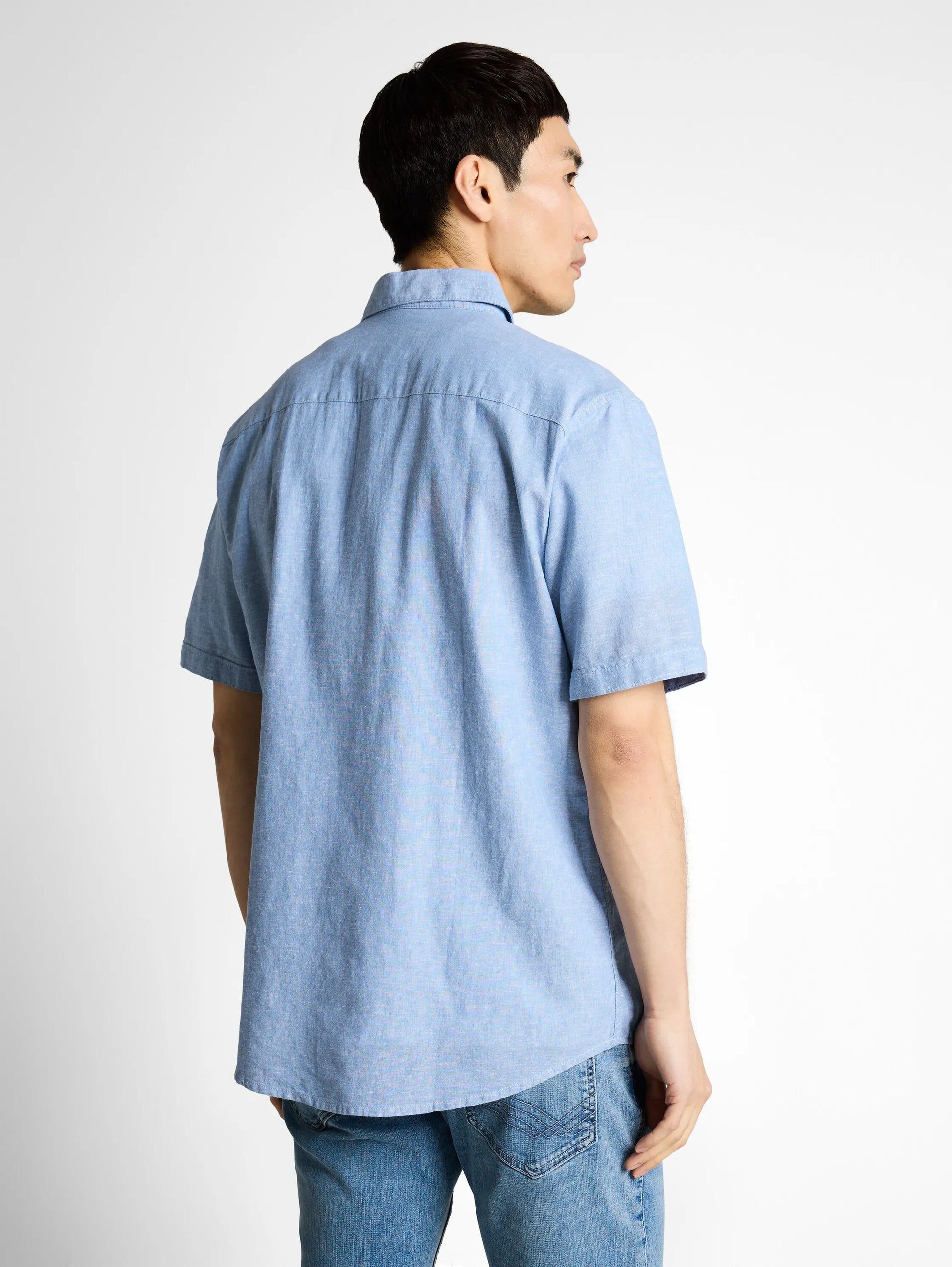 Tom Tailor – Regular Fit Kurzarmhemd mit Leinenanteil