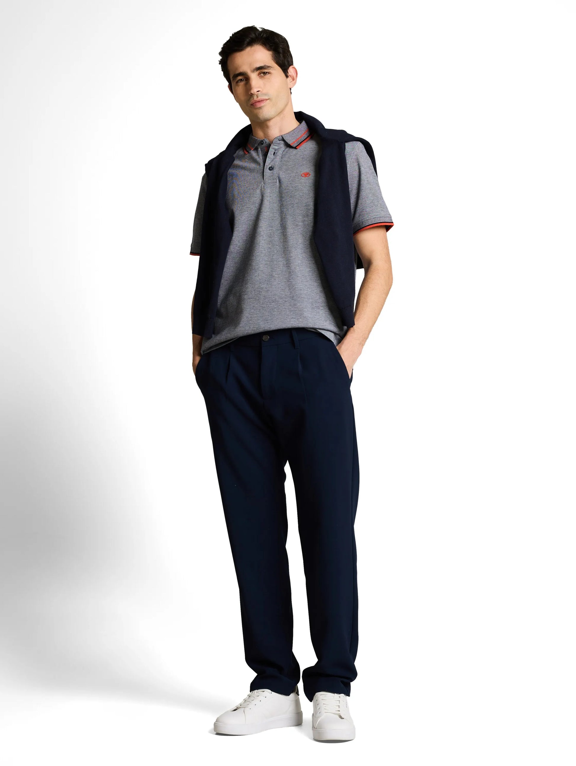 Tom Tailor – Piqué Poloshirt mit Logo-Print