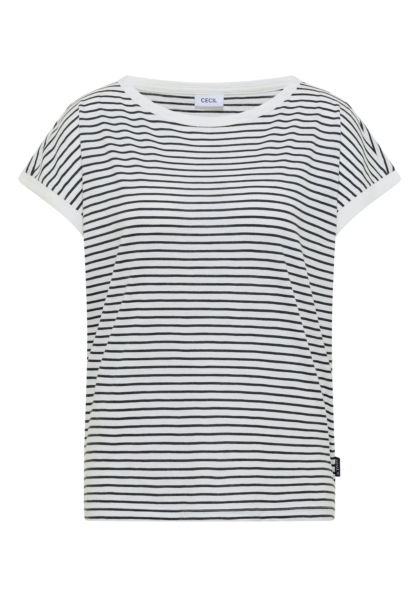 Cecil – T-Shirt mit Boat Neck und Streifen