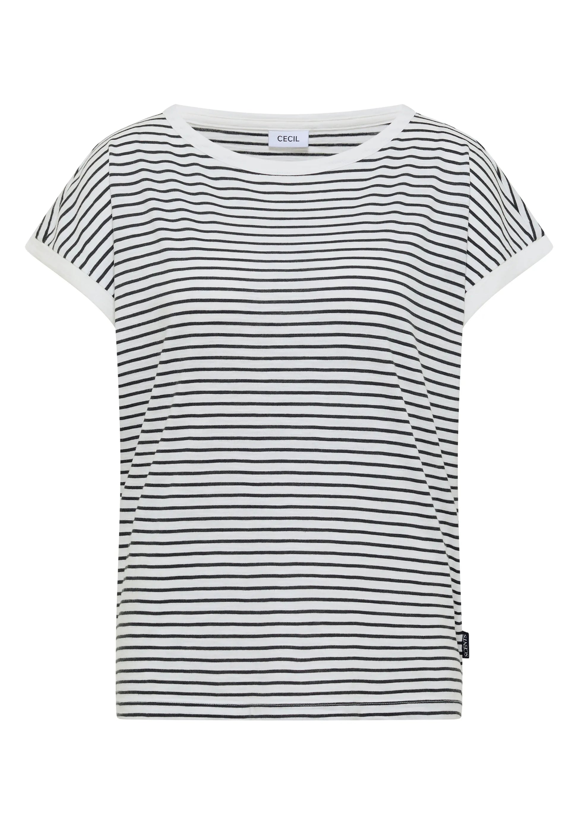 Cecil – T-Shirt mit Boat Neck und Streifen