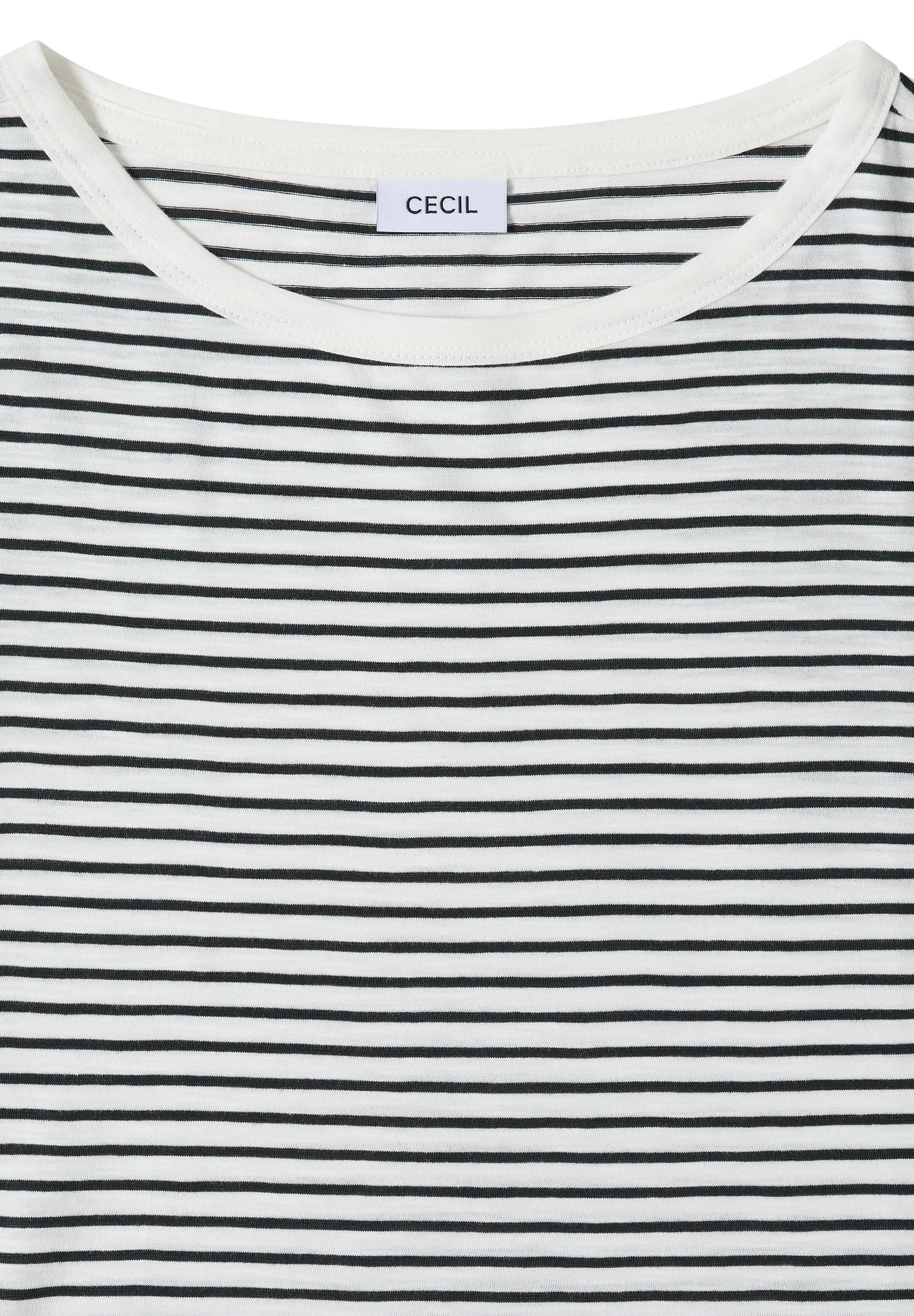 Cecil – T-Shirt mit Boat Neck und Streifen