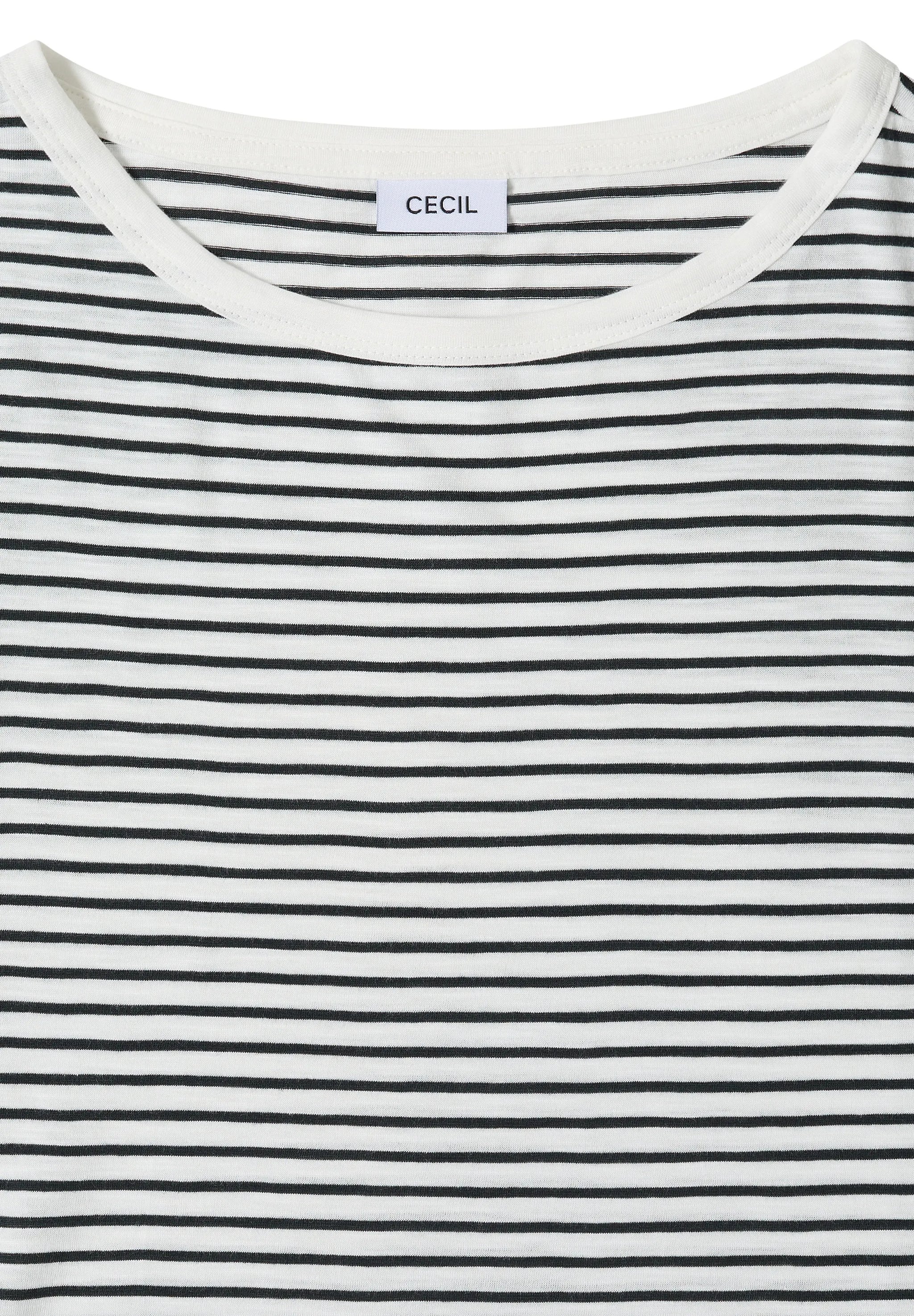 Cecil – T-Shirt mit Boat Neck und Streifen
