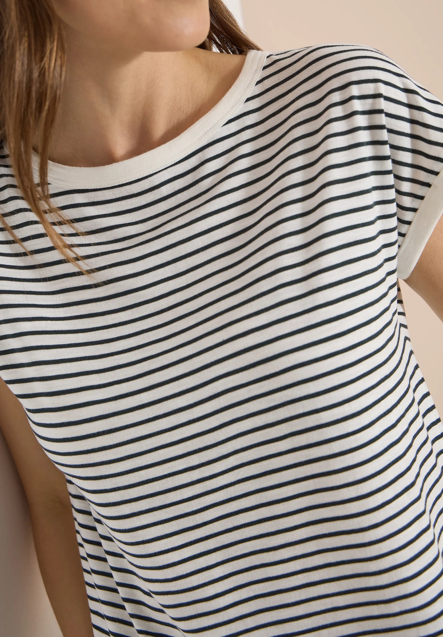 Cecil – T-Shirt mit Boat Neck und Streifen