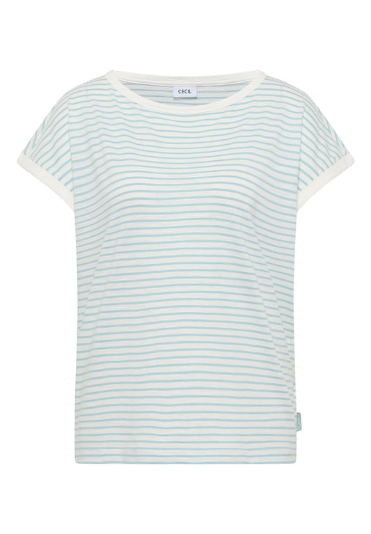 Cecil – T-Shirt mit Boat Neck und Streifen