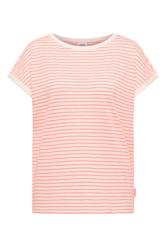 Cecil – T-Shirt mit Boat Neck und Streifen