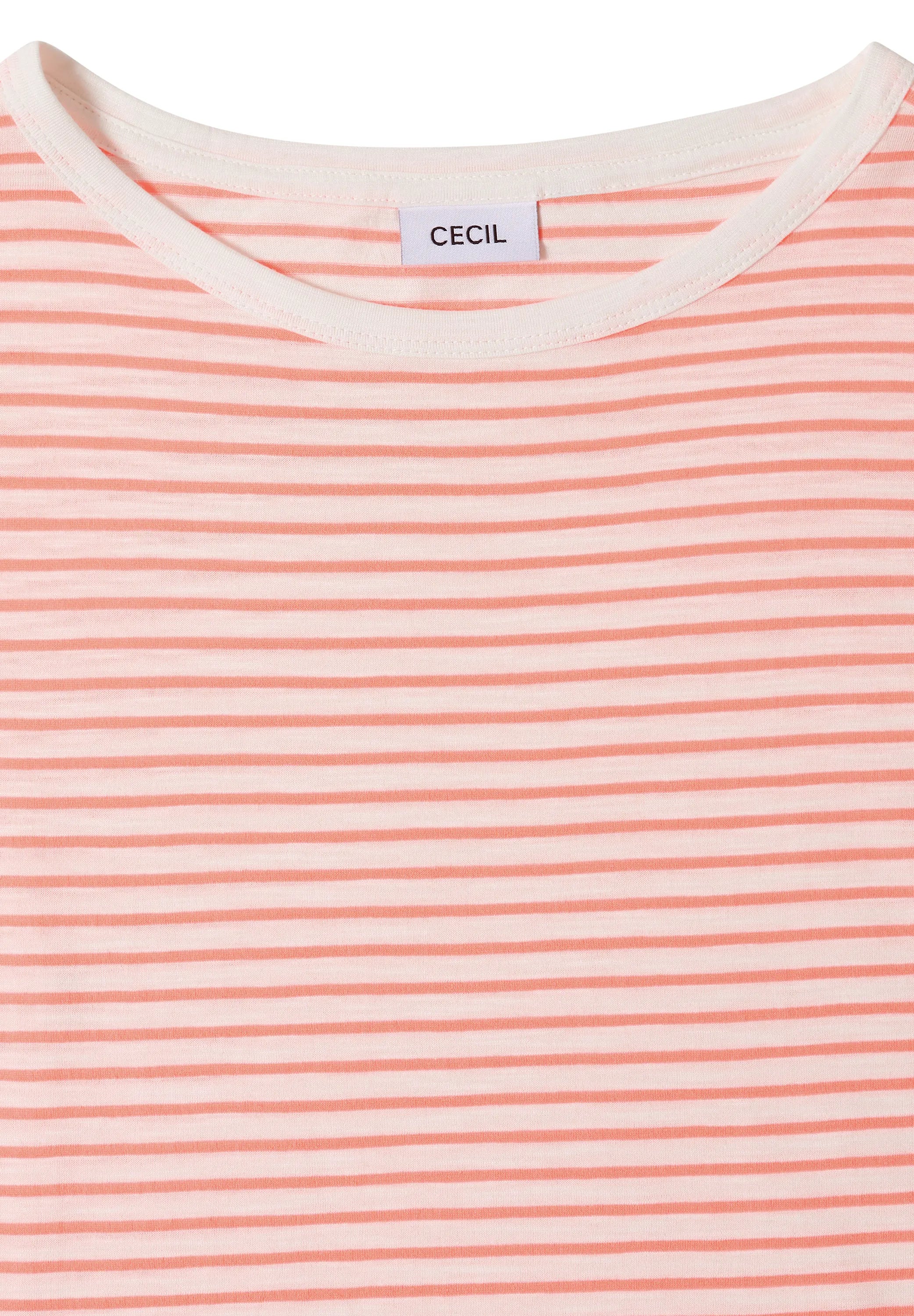 Cecil – T-Shirt mit Boat Neck und Streifen