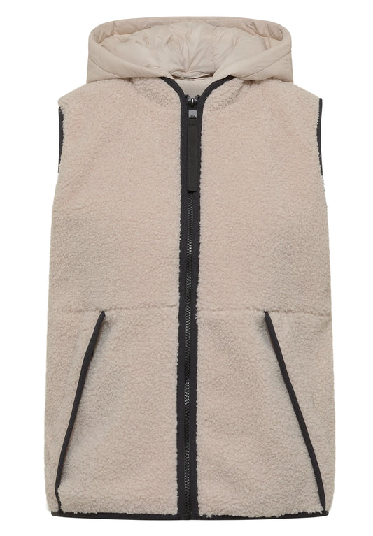 Cecil – Cecil Damen Teddy-Weste mit abnehmbarer Kapuze