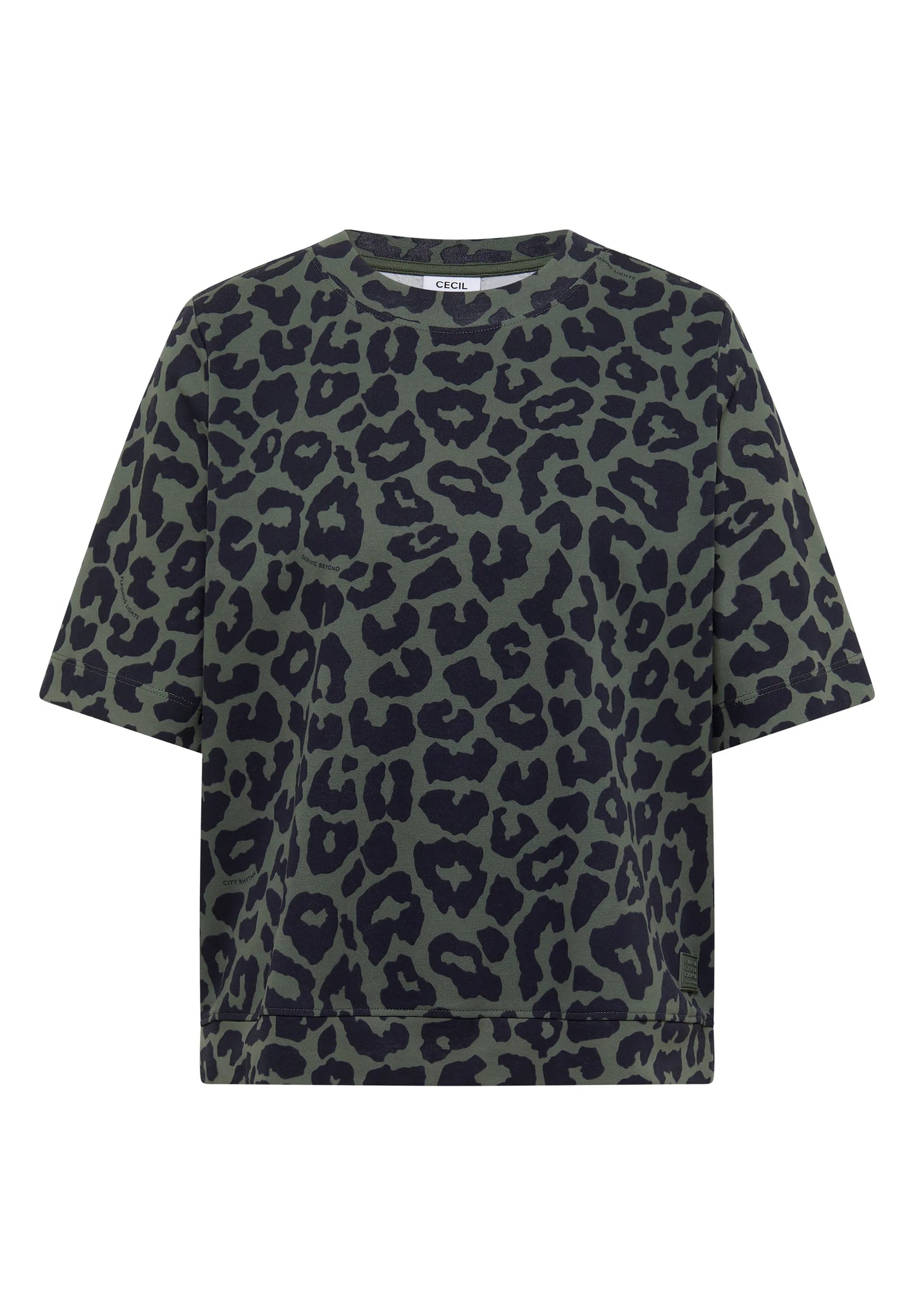 Cecil Damen T-Shirt mit Rundhals und Leo-Muster