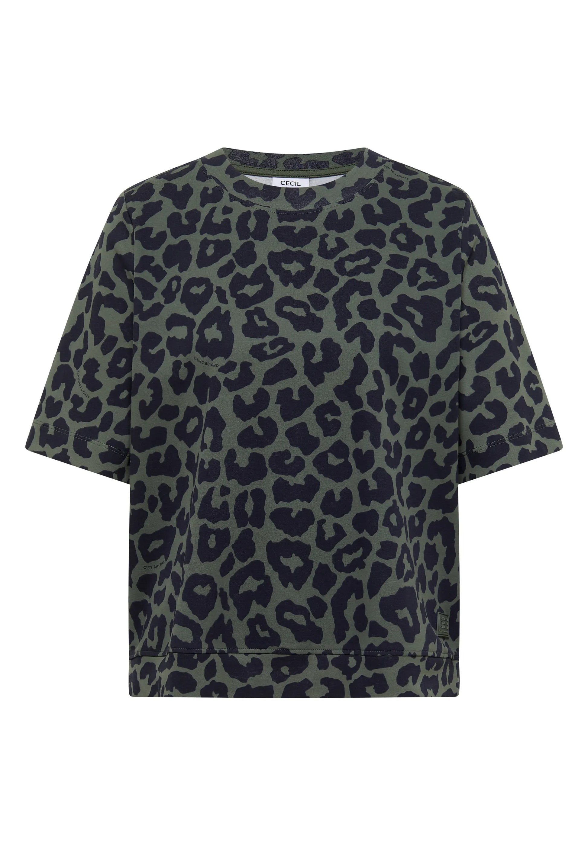 Cecil Damen T-Shirt mit Rundhals und Leo-Muster