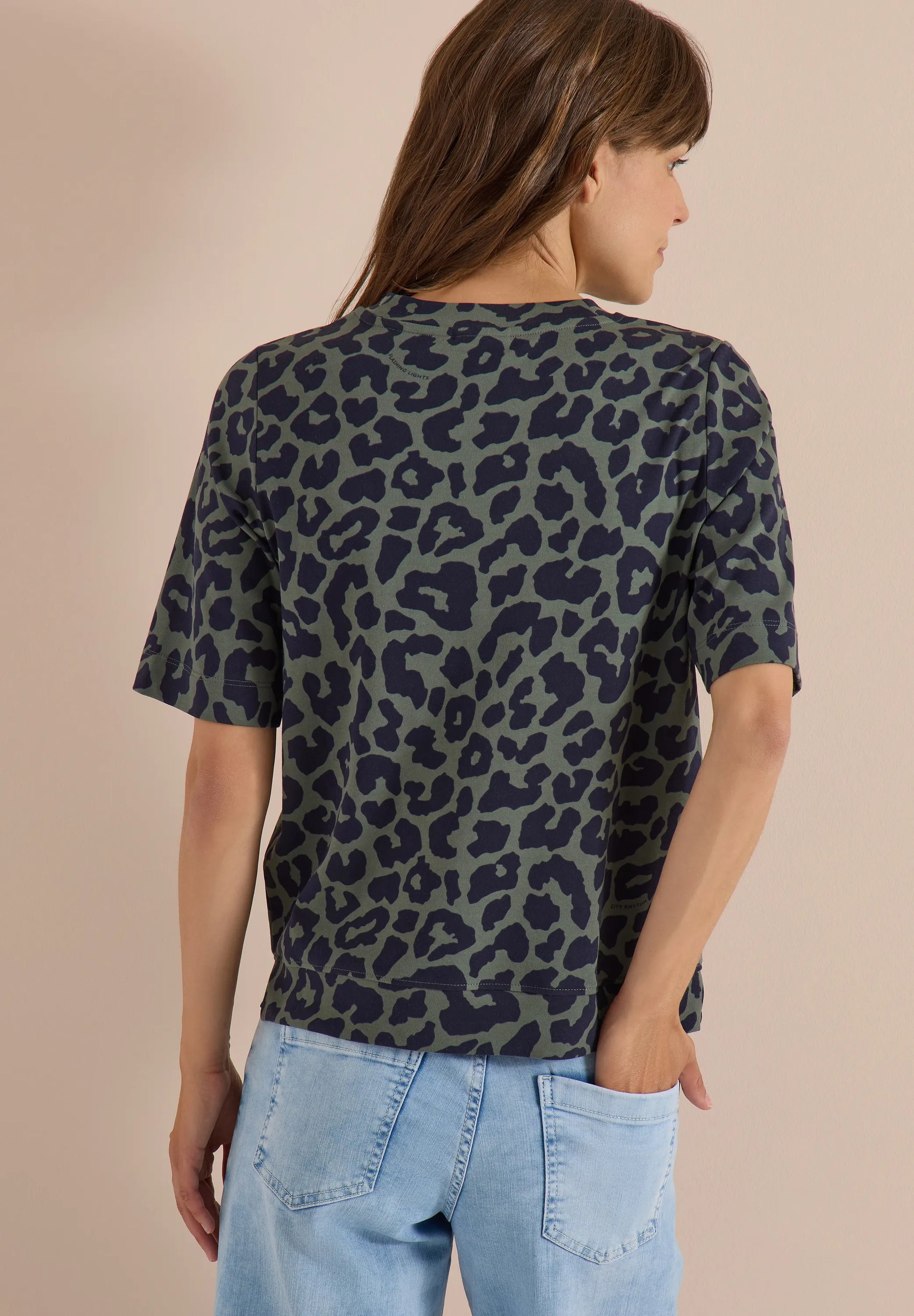 Cecil Damen T-Shirt mit Rundhals und Leo-Muster