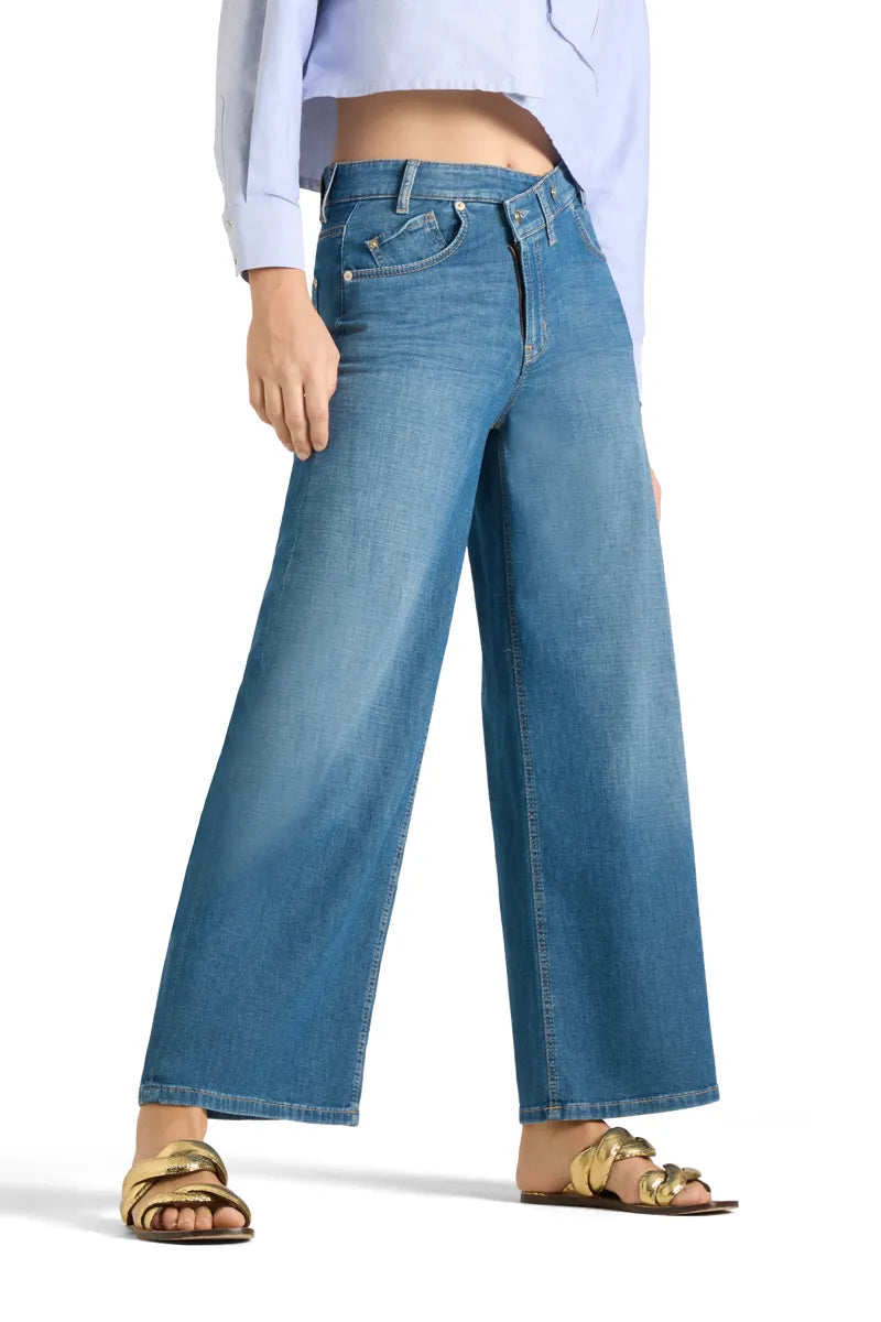 Cambio Damen Jeans Baggy asymmetrical