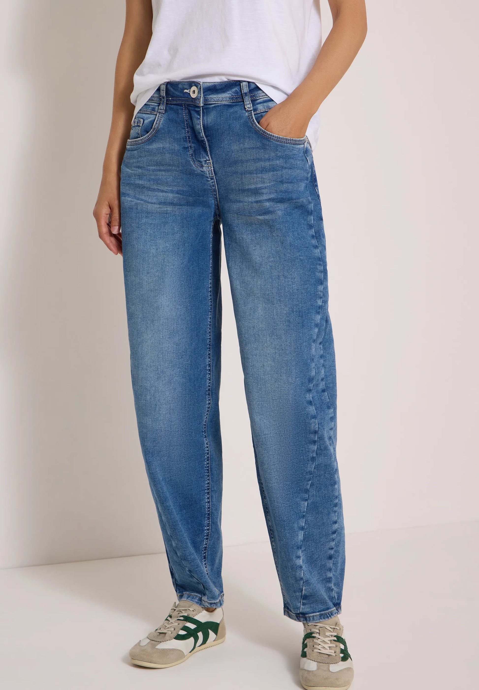 Cecil Damen Jeans High Waist Barrel Leg