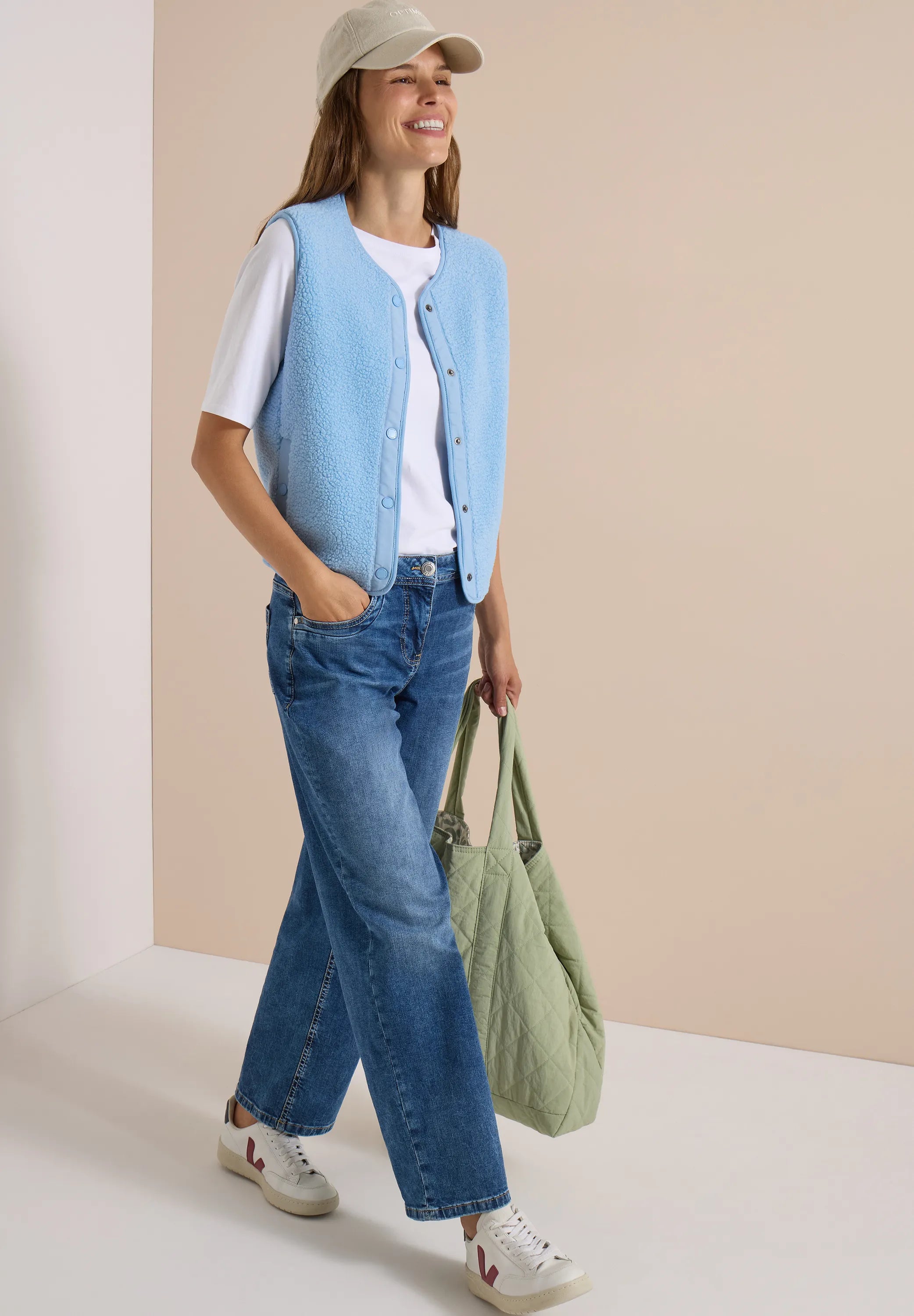 Cecil Damen Teddy-Weste mit Softshell-Details