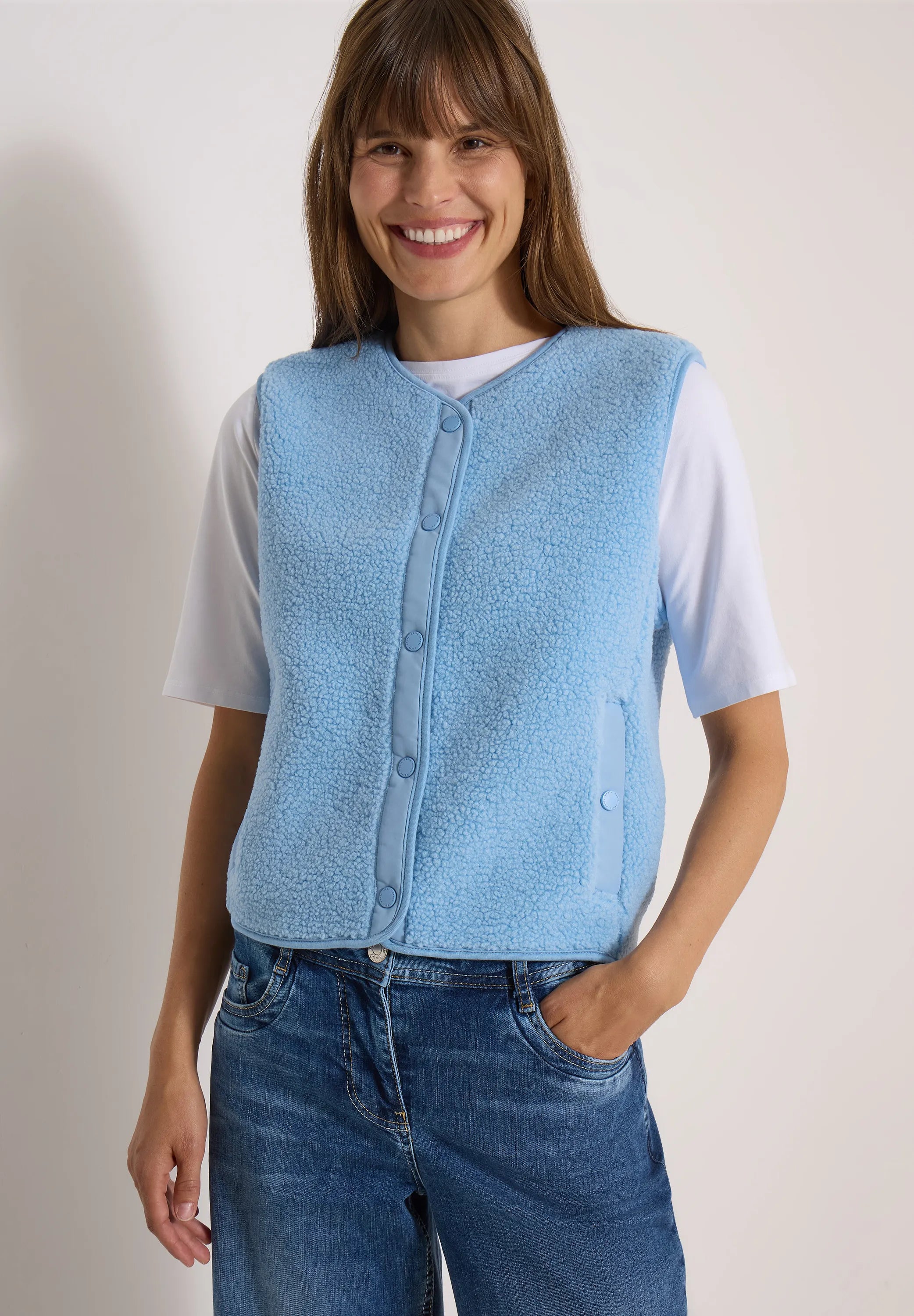 Cecil Damen Teddy-Weste mit Softshell-Details