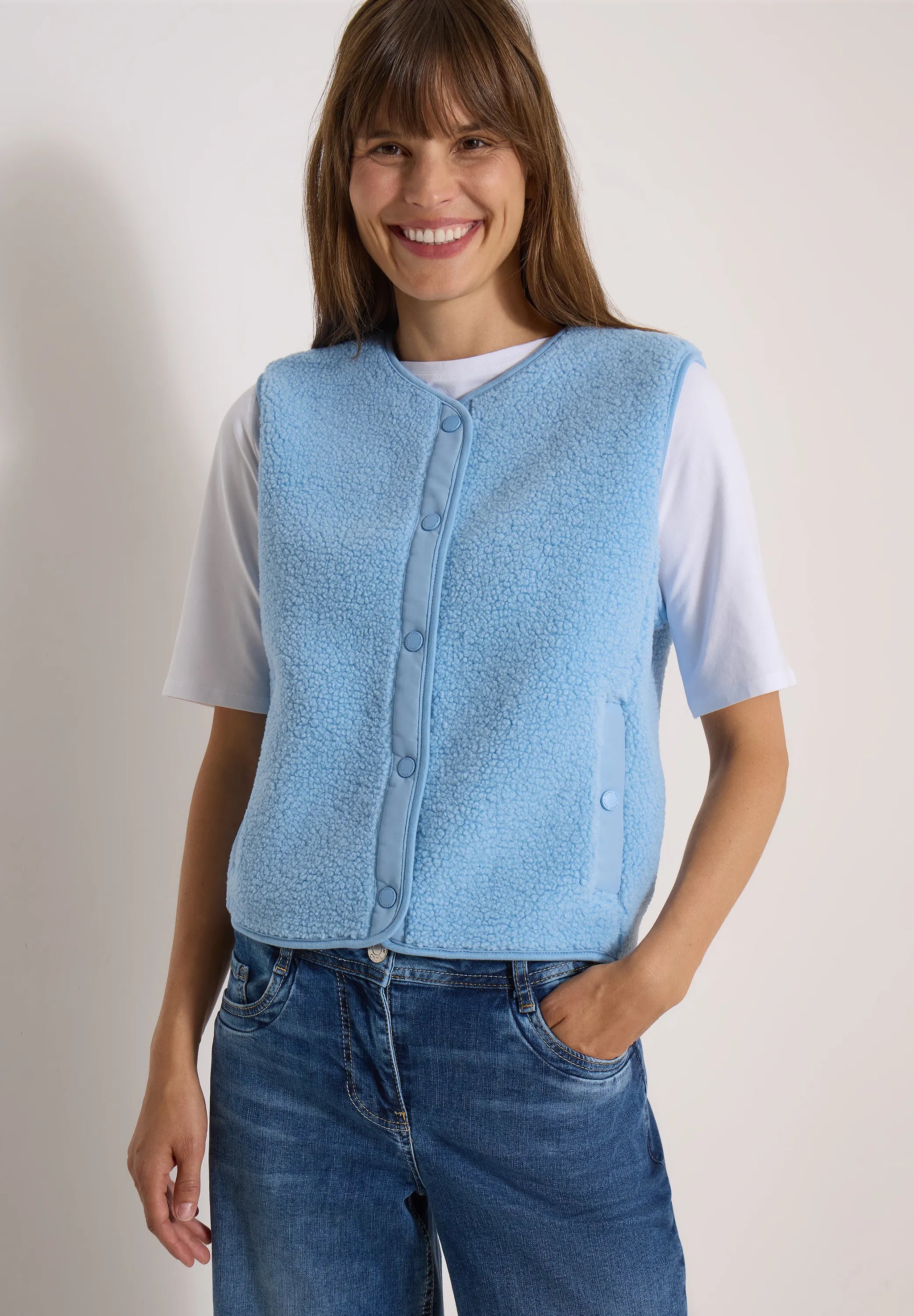 Cecil Damen Teddy-Weste mit Softshell-Details
