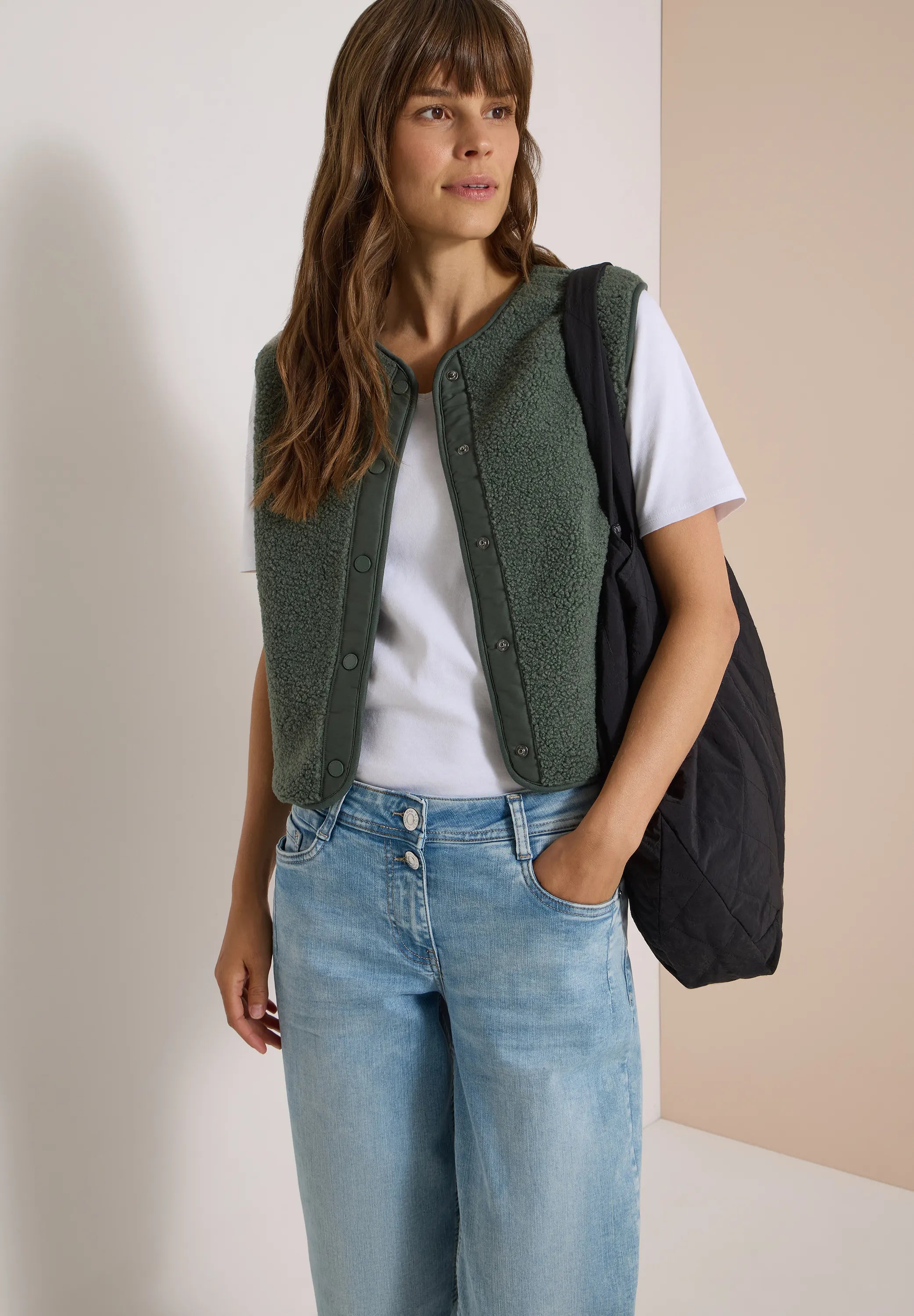 Cecil Damen Teddy-Weste Softshell-Details