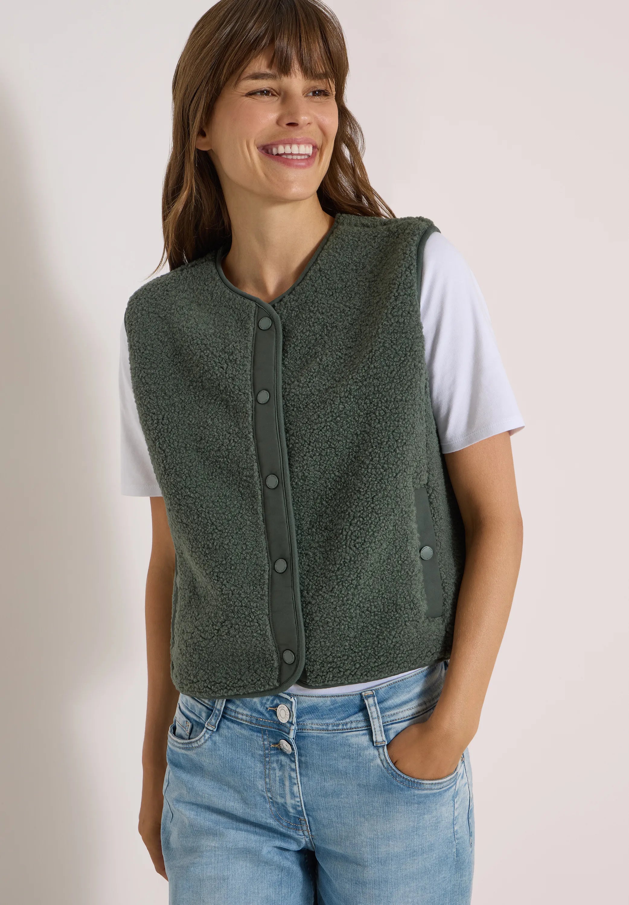 Cecil Damen Teddy-Weste Softshell-Details
