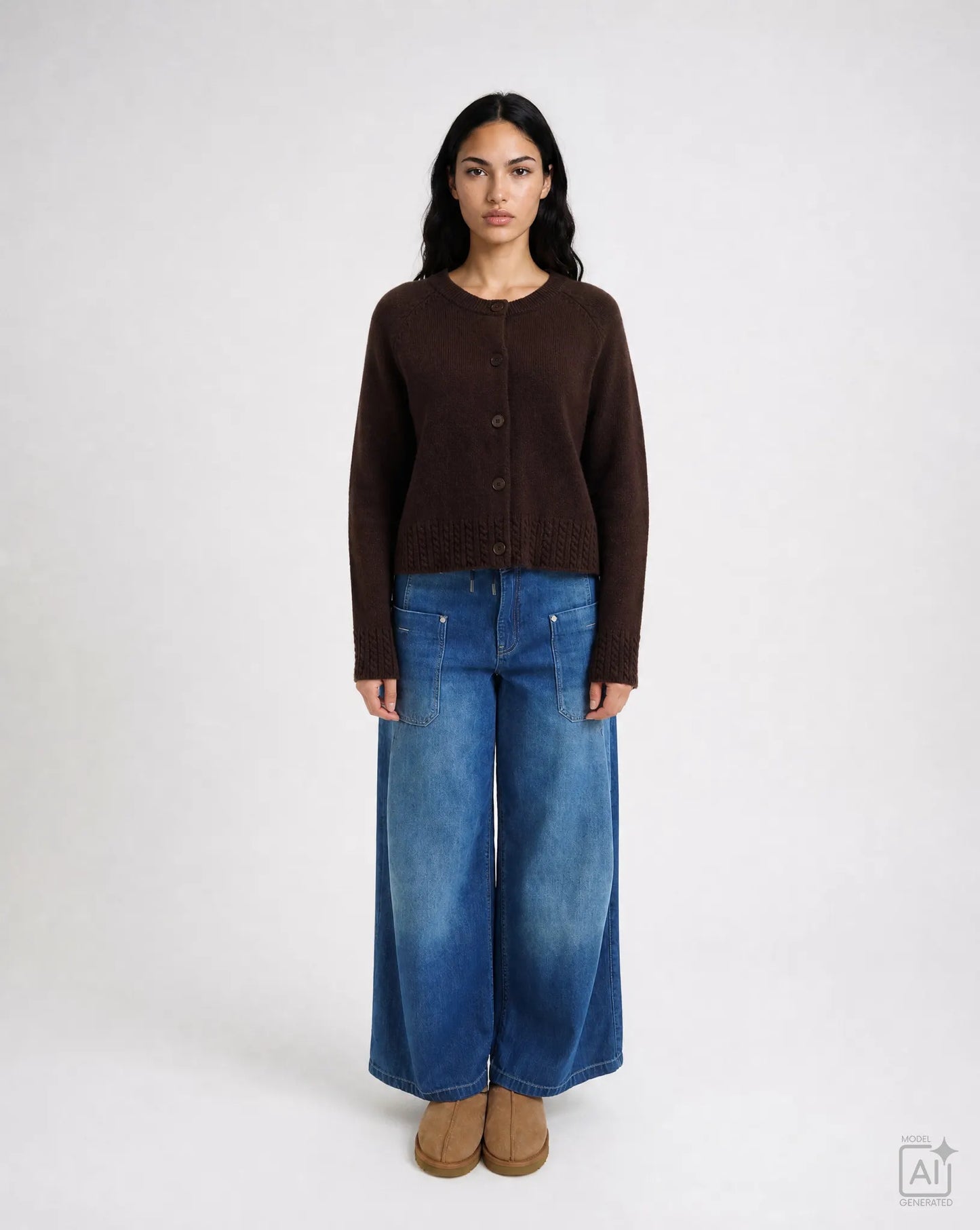 Smith&Soul Damen Strickjacke Raglan Cardigan Cable hem
