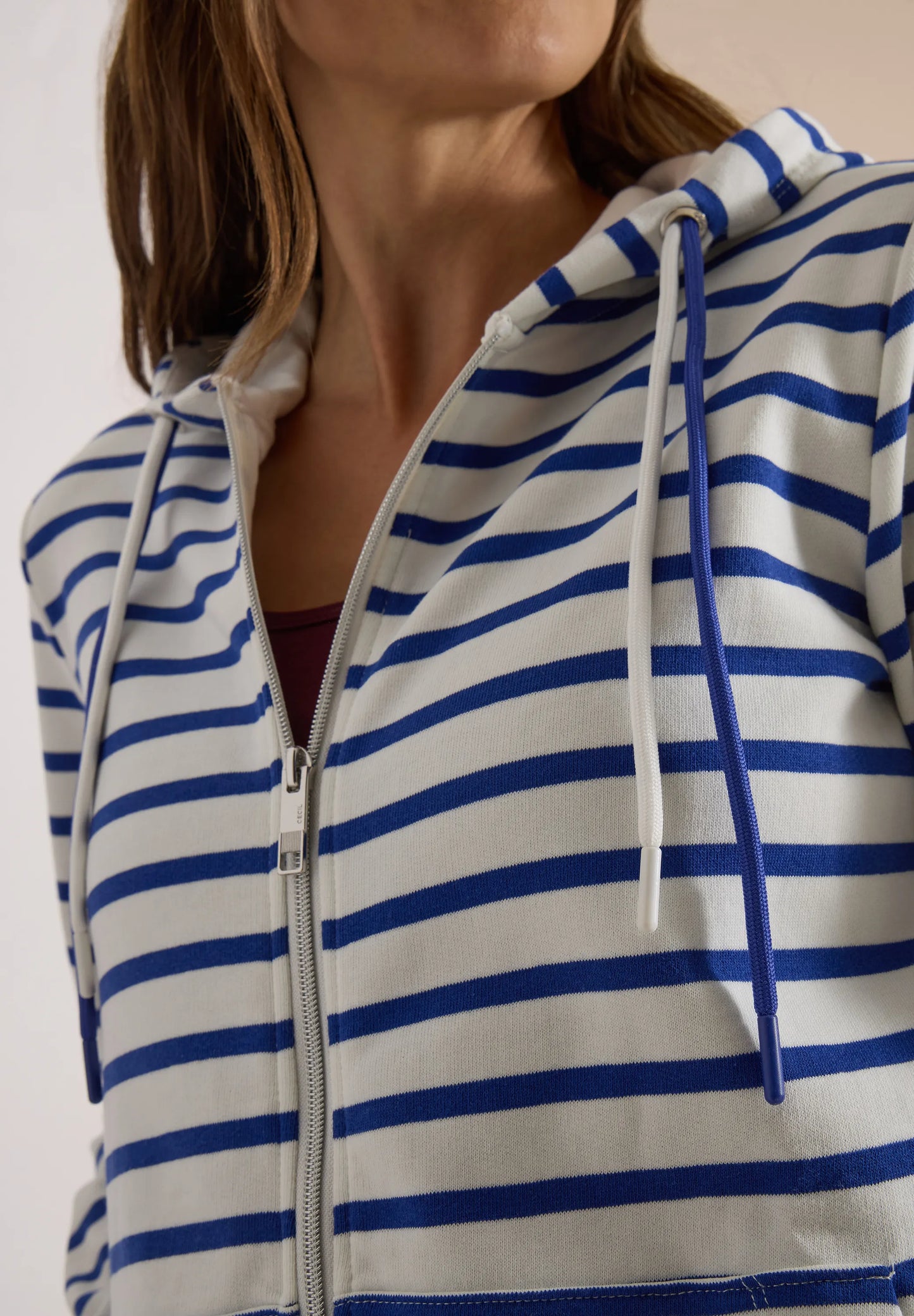 Cecil Damen Langarm Jacke mit Kapuze und Struktur
