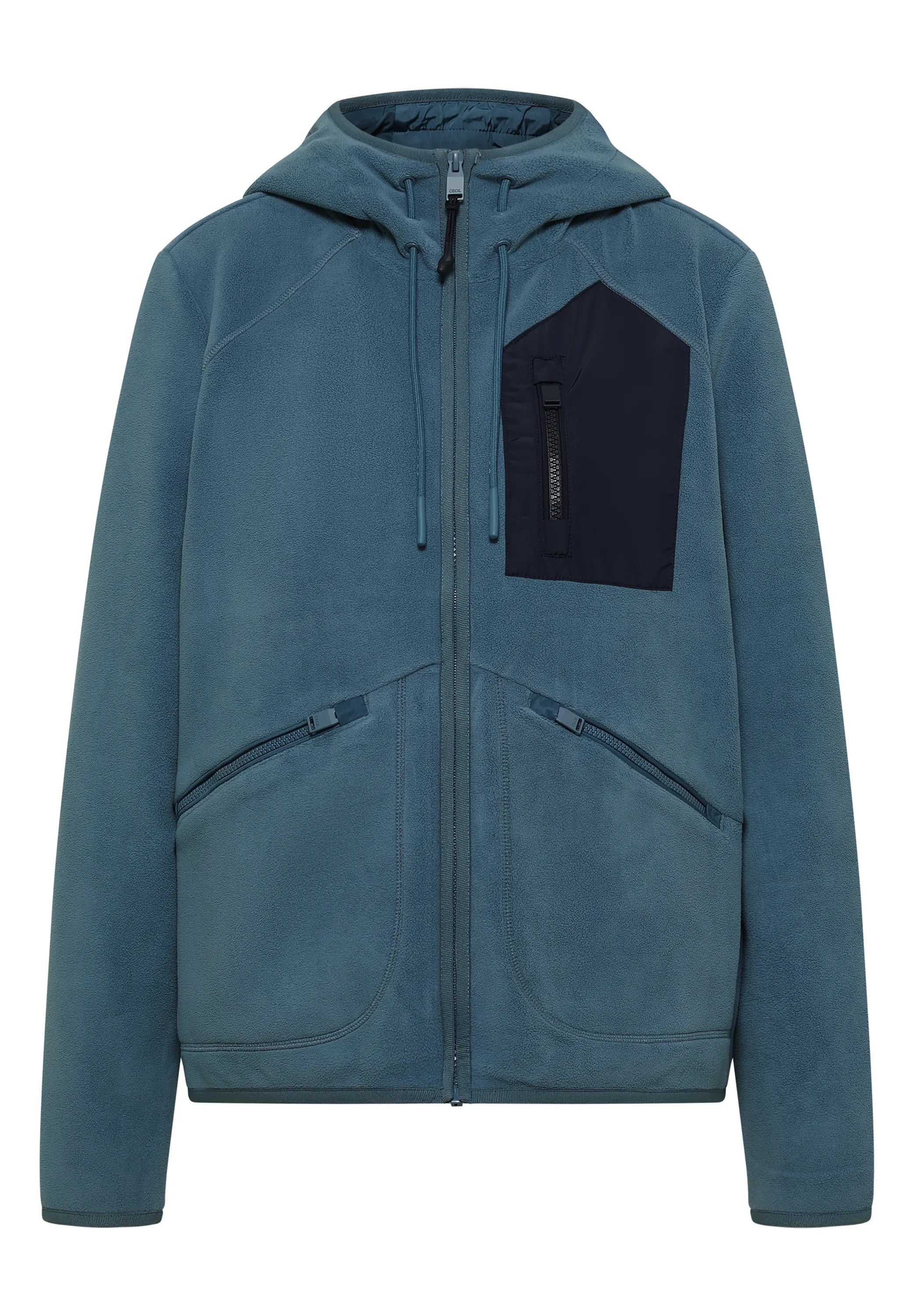 Cecil Damen Jacke aus Fleece mit Kapuze