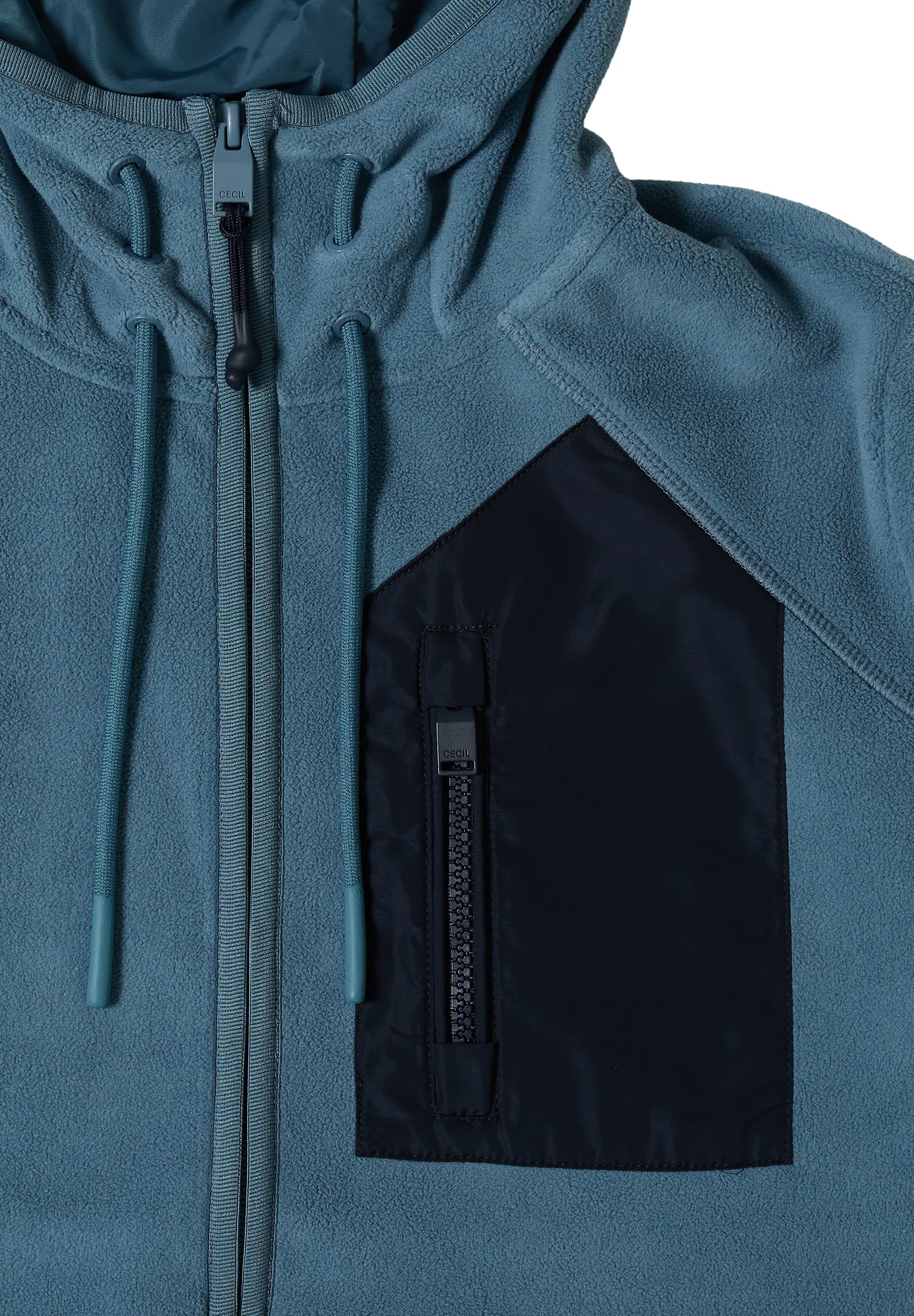 Cecil Damen Jacke aus Fleece mit Kapuze
