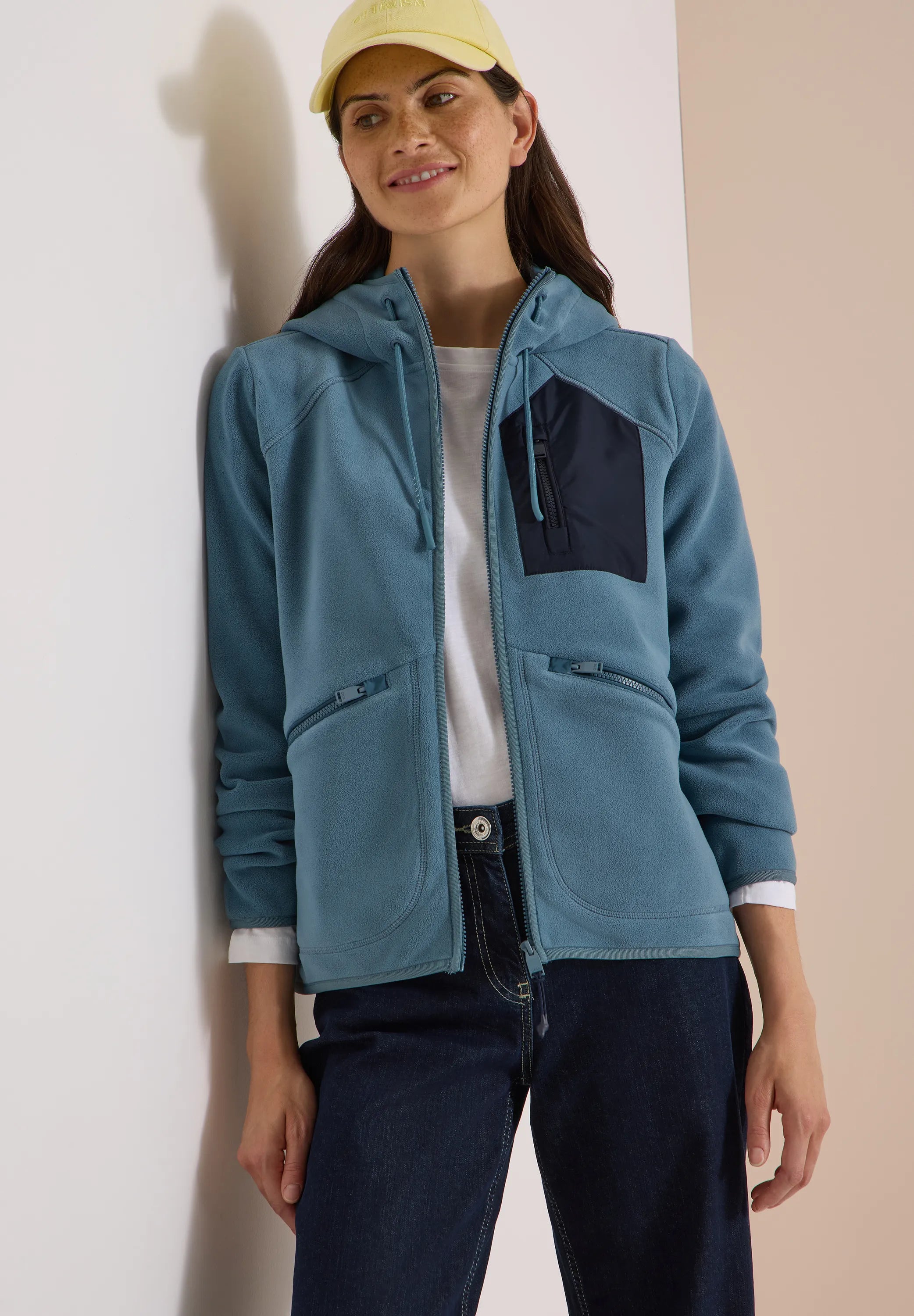 Cecil Damen Jacke aus Fleece mit Kapuze