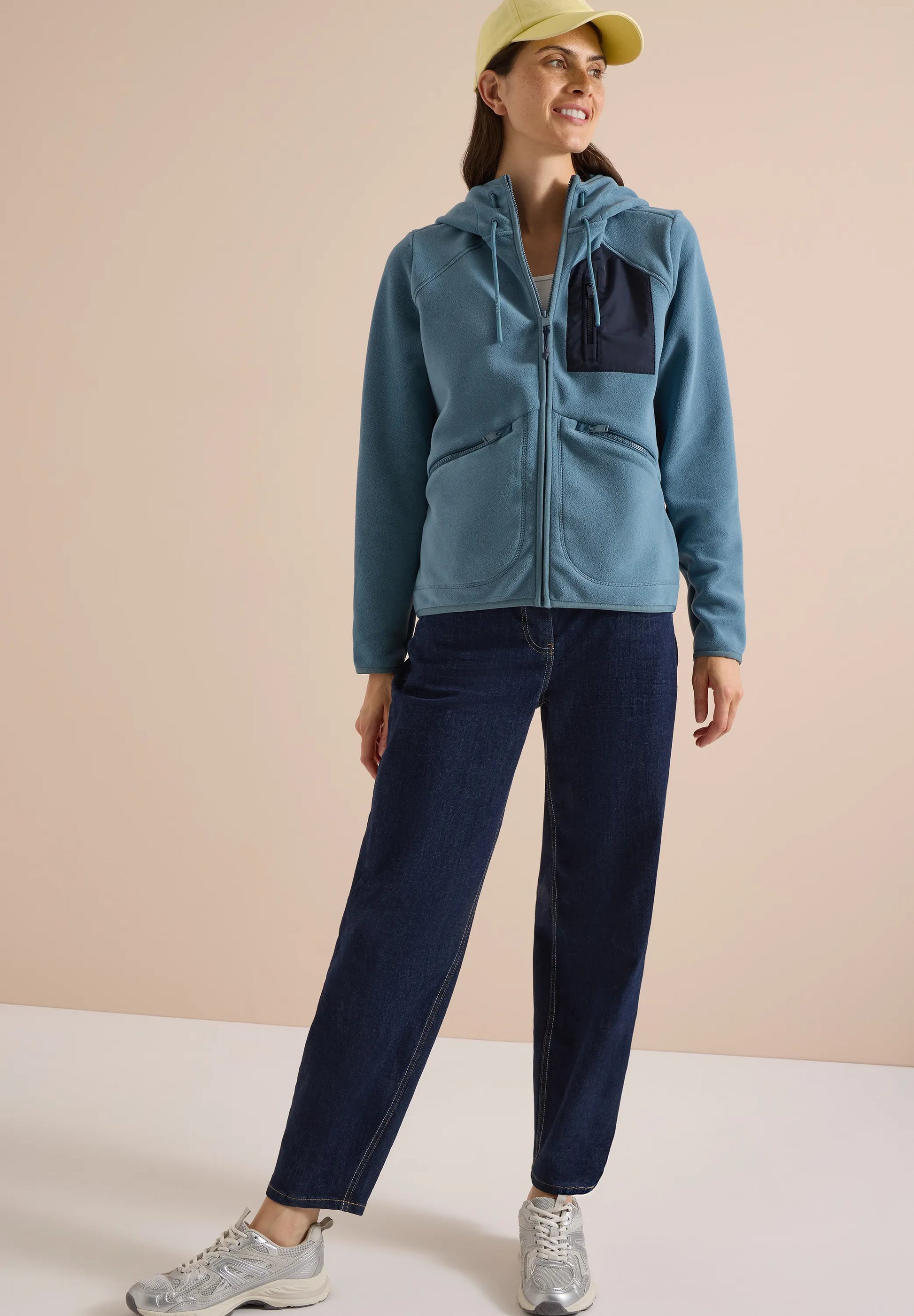 Cecil Damen Jacke aus Fleece mit Kapuze