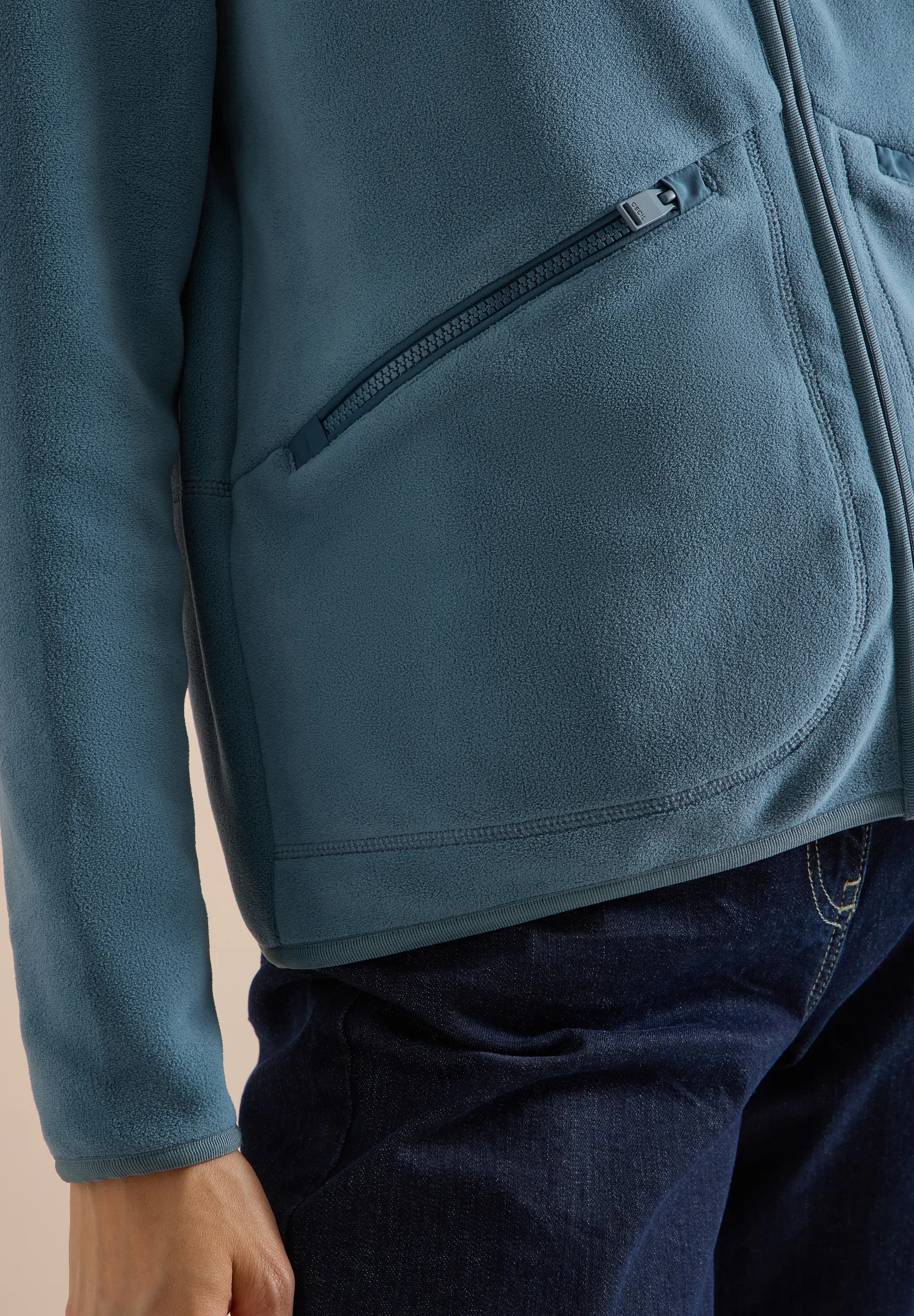 Cecil Damen Jacke aus Fleece mit Kapuze