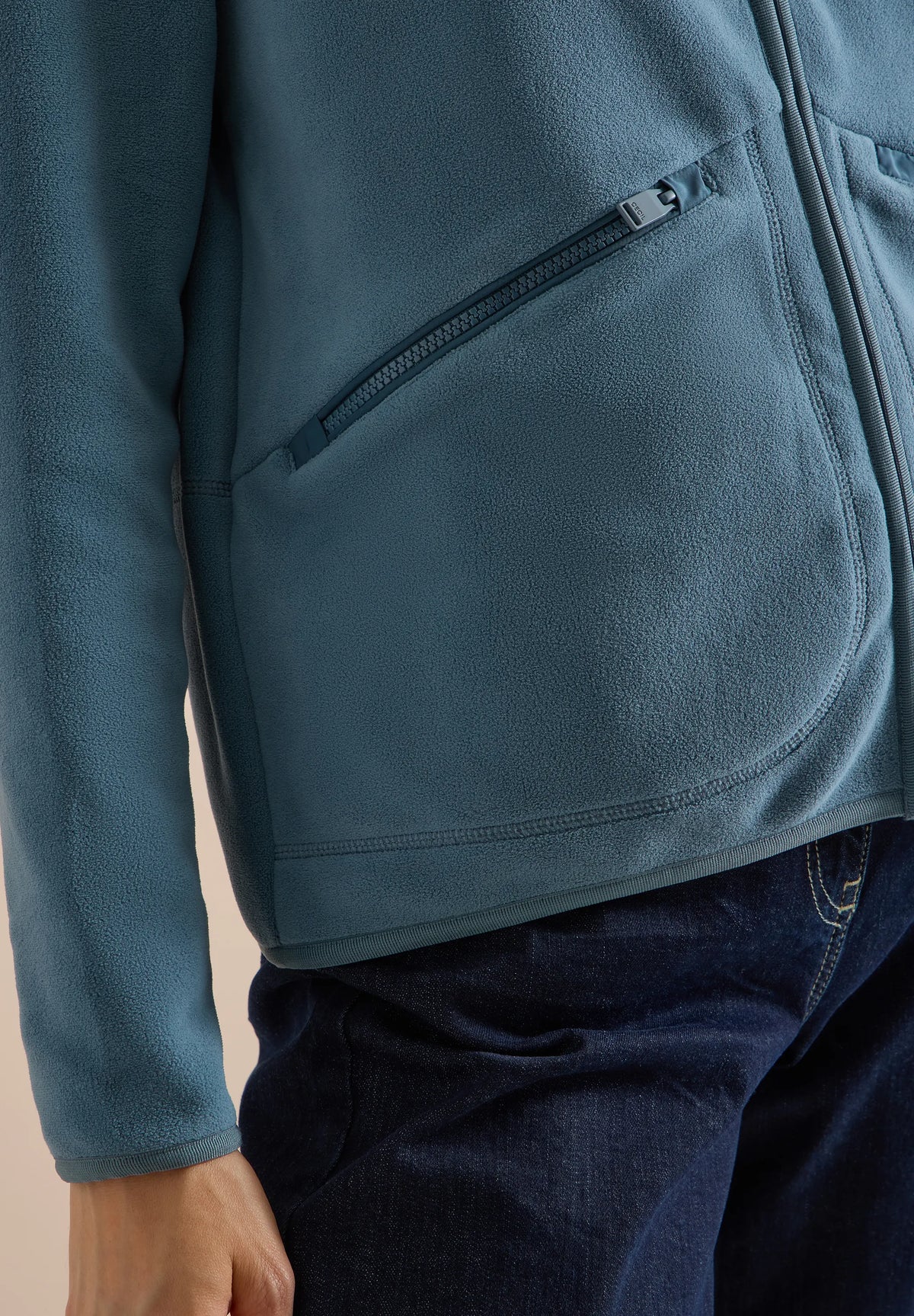 Cecil Damen Jacke aus Fleece mit Kapuze