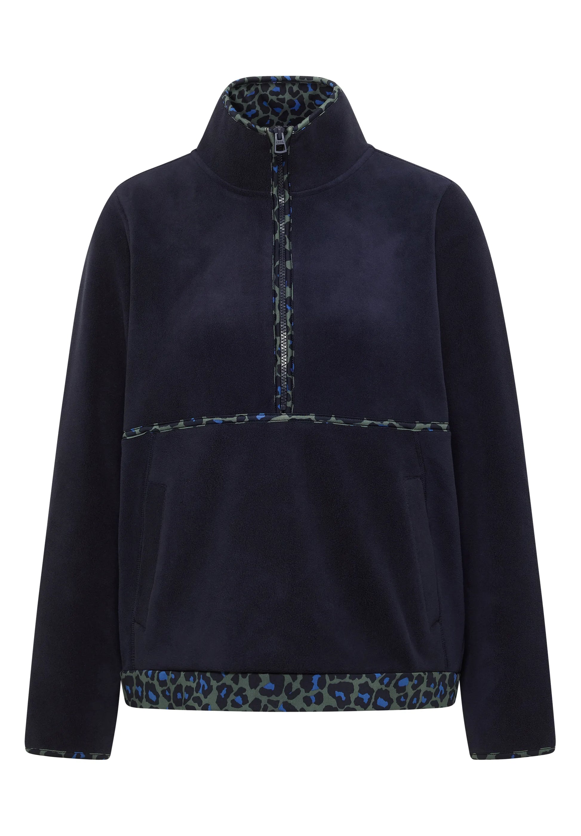 Cecil Damen Fleece-Pullover mit Leo-Details