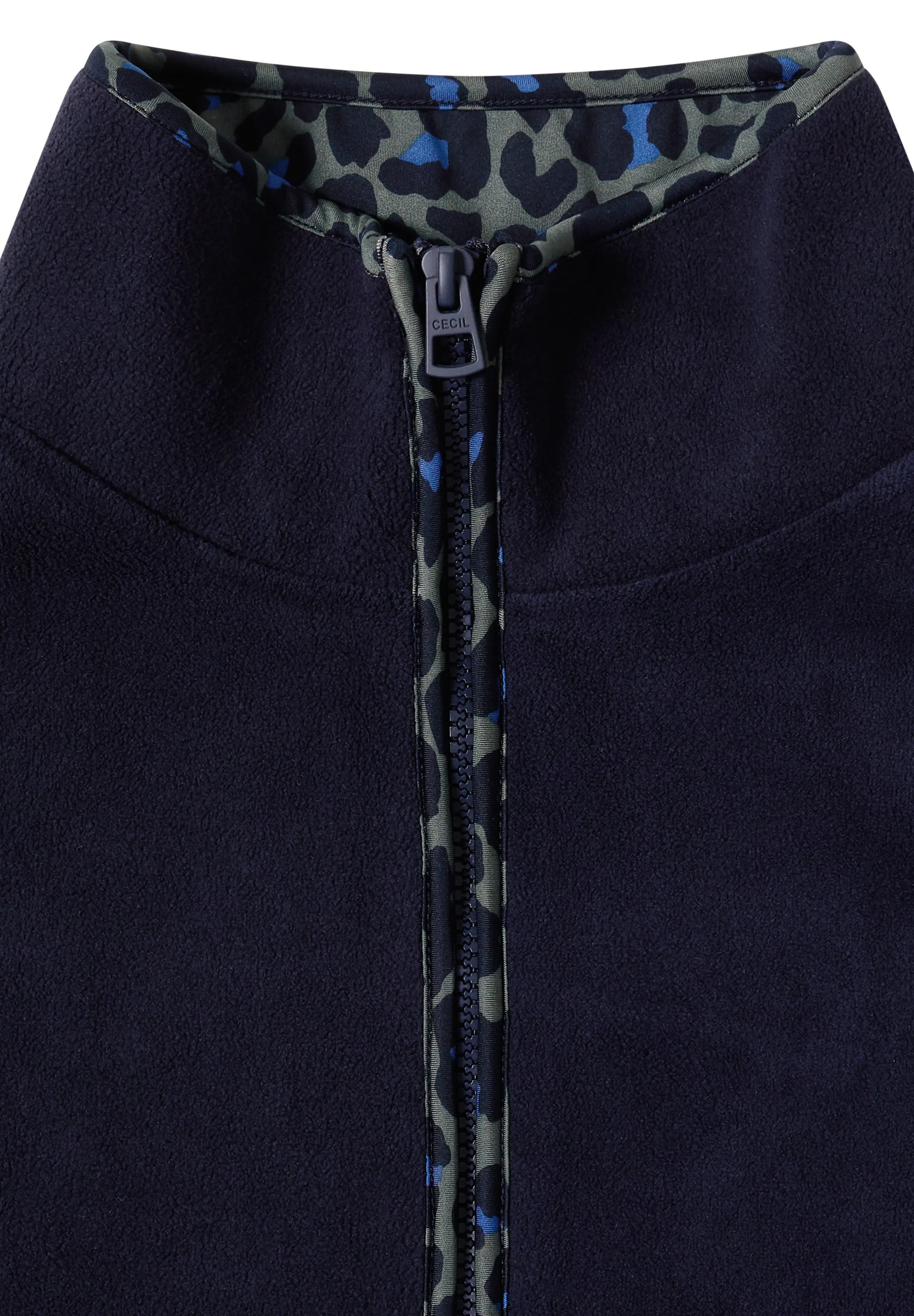 Cecil Damen Fleece-Pullover mit Leo-Details