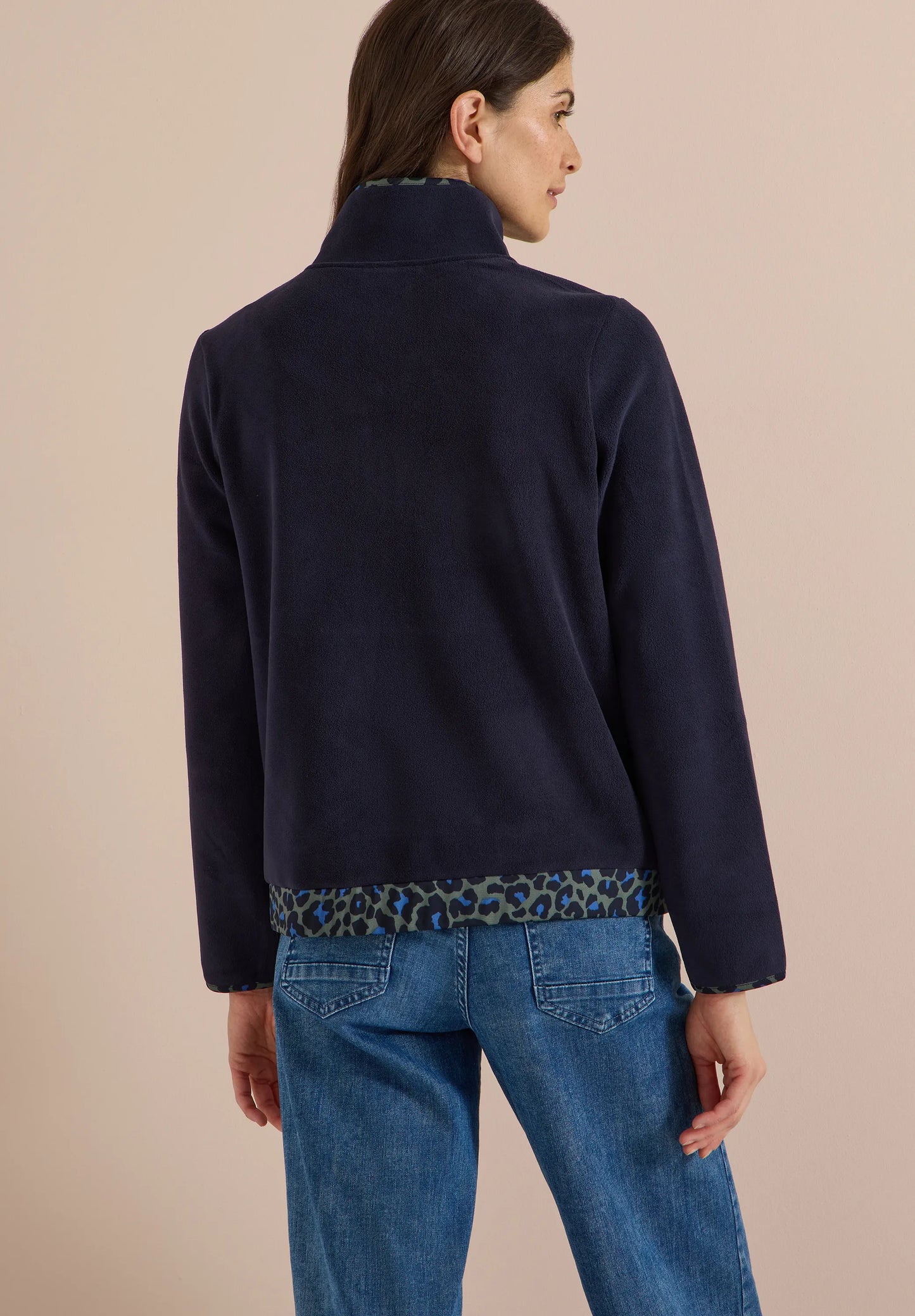 Cecil Damen Fleece-Pullover mit Leo-Details