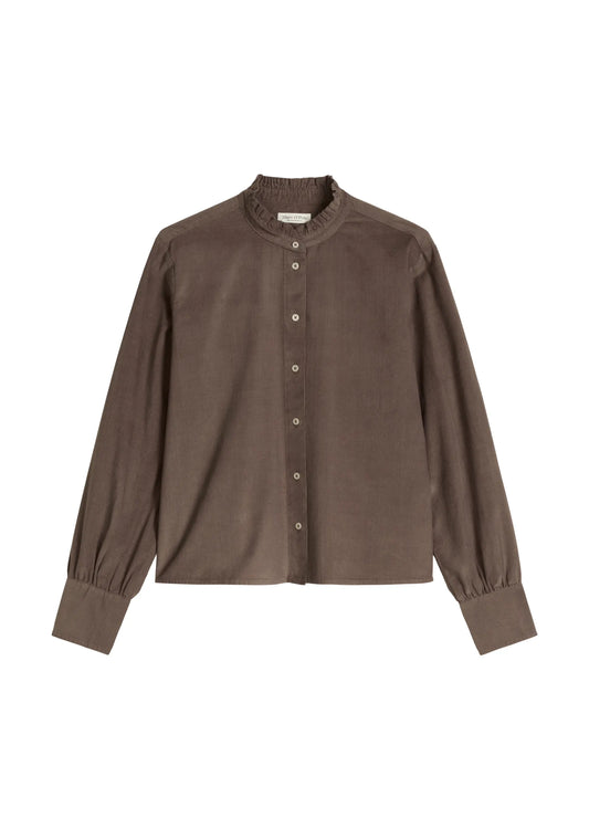 Marc O'Polo Damen Rüschenbluse regular