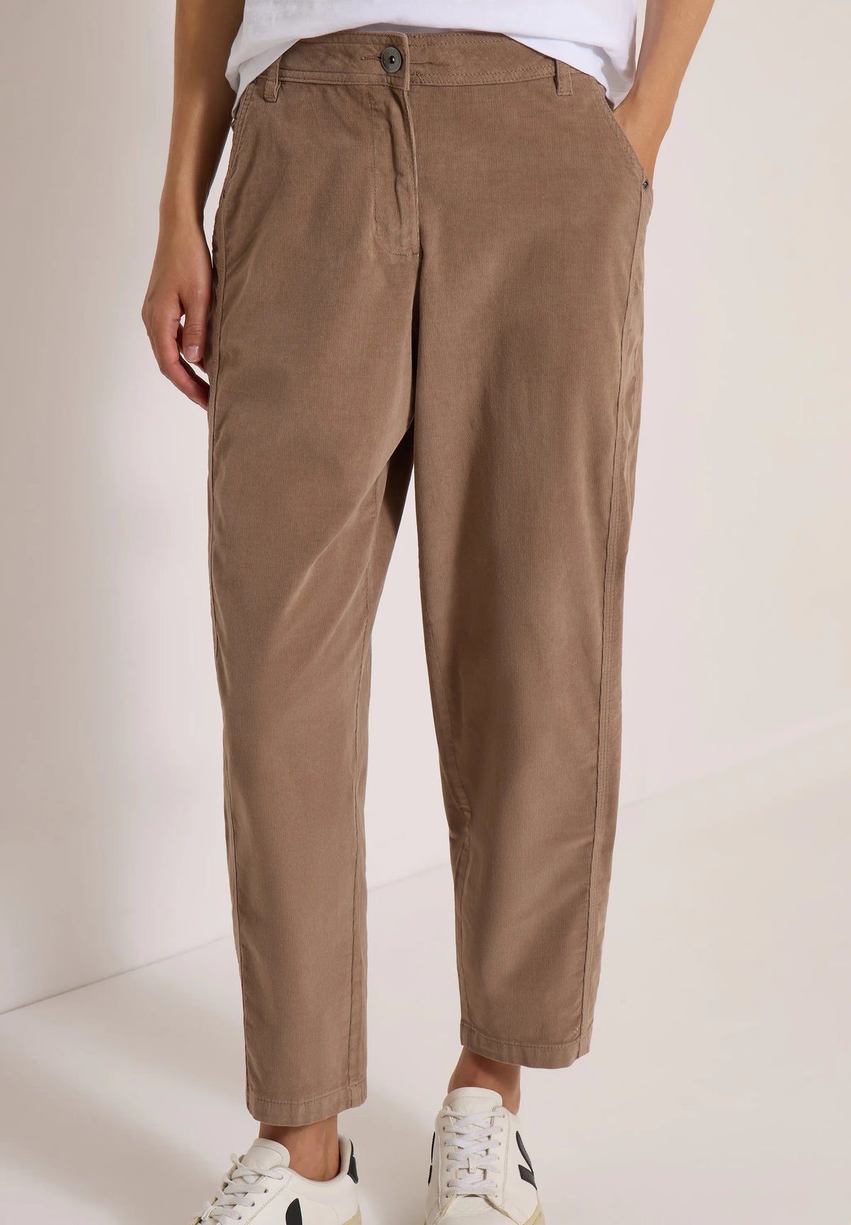 Cecil Damen Hose Mid Waist Barrel Leg Casual Fit