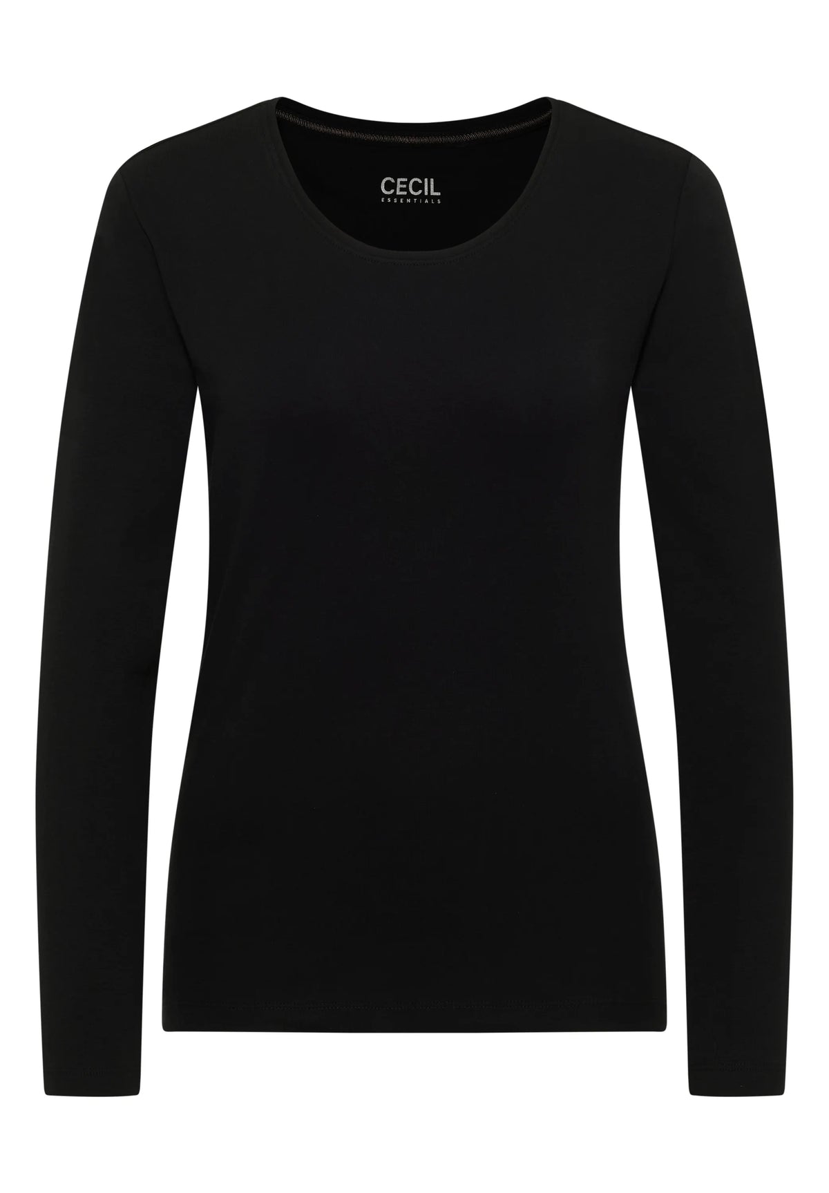 Cecil Damen Basic Langarm Shirt mit Rundhals