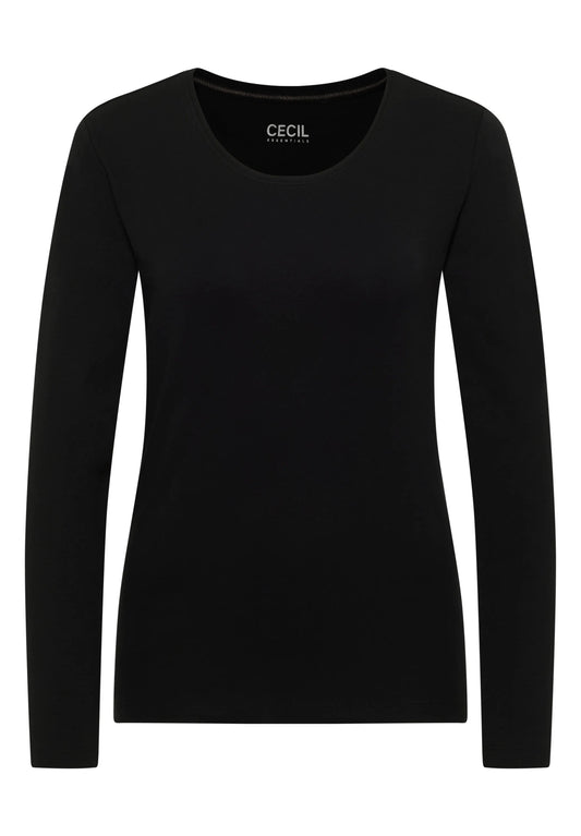 Cecil – Cecil Damen Basic Langarm Shirt mit Rundhals