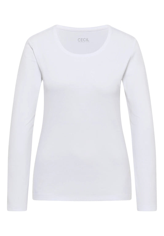 Cecil – Cecil Damen Basic Langarm Shirt mit Rundhals