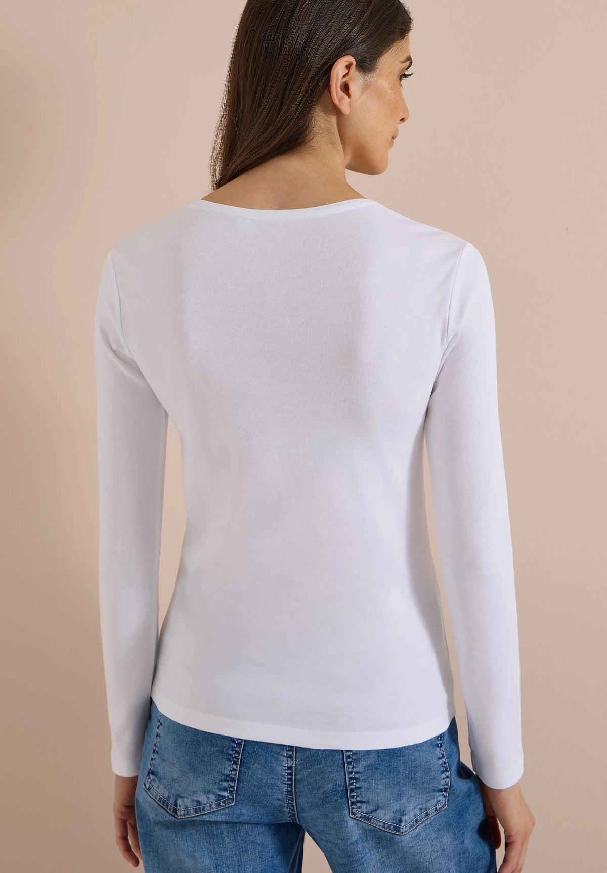 Cecil Damen Basic Langarm Shirt mit Rundhals