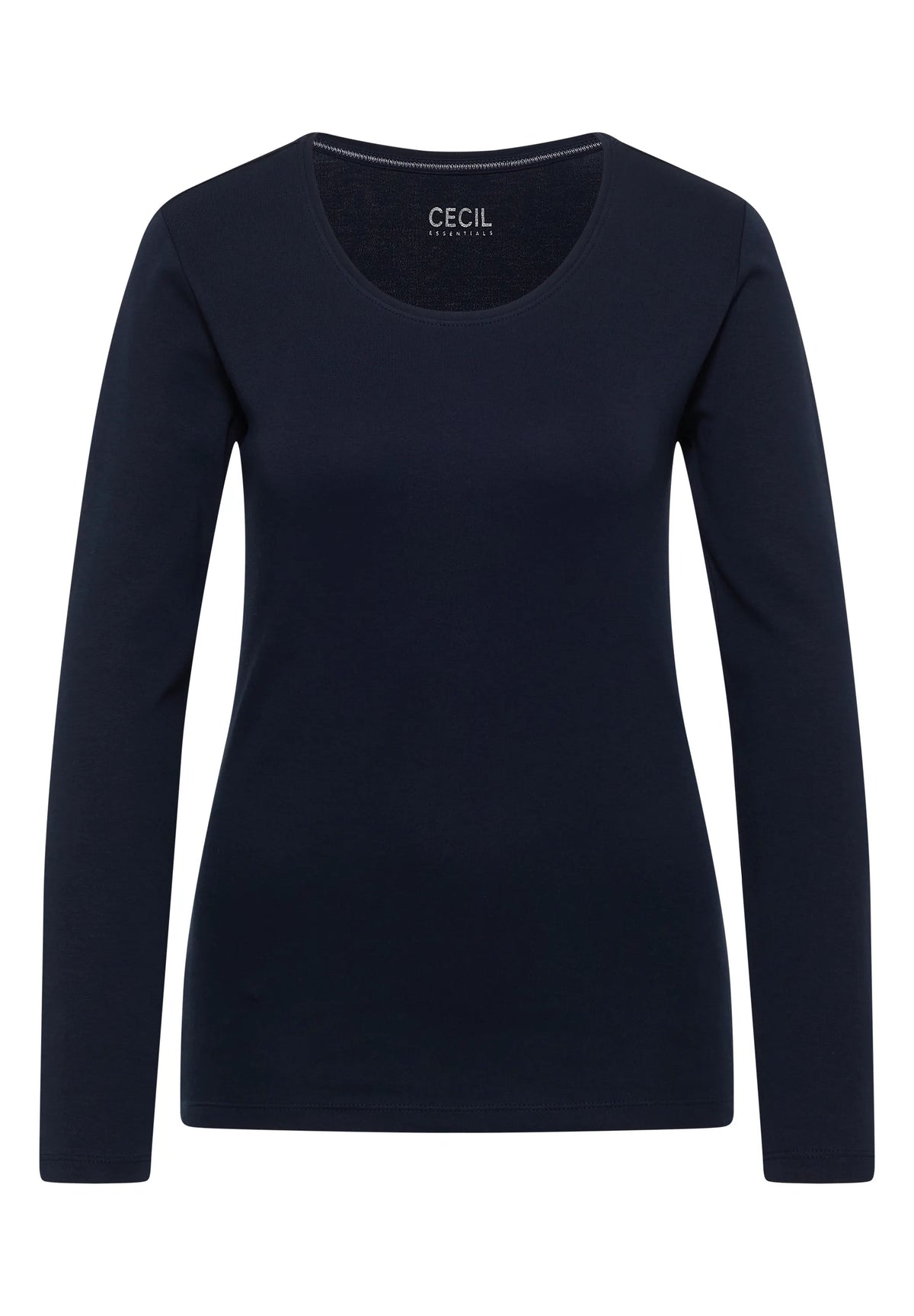 Cecil Damen Basic Langarm Shirt mit Rundhals
