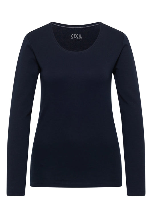 Cecil – Cecil Damen Basic Langarm Shirt mit Rundhals