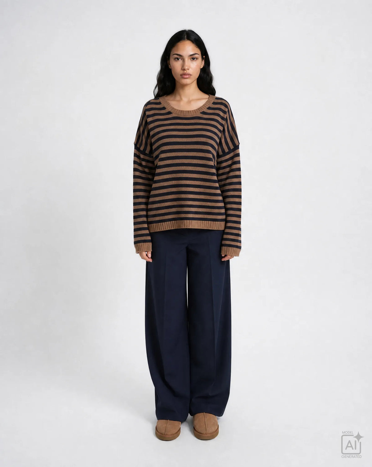 Smith&Soul Damen Strickpullover Striped Round Neck Pullover