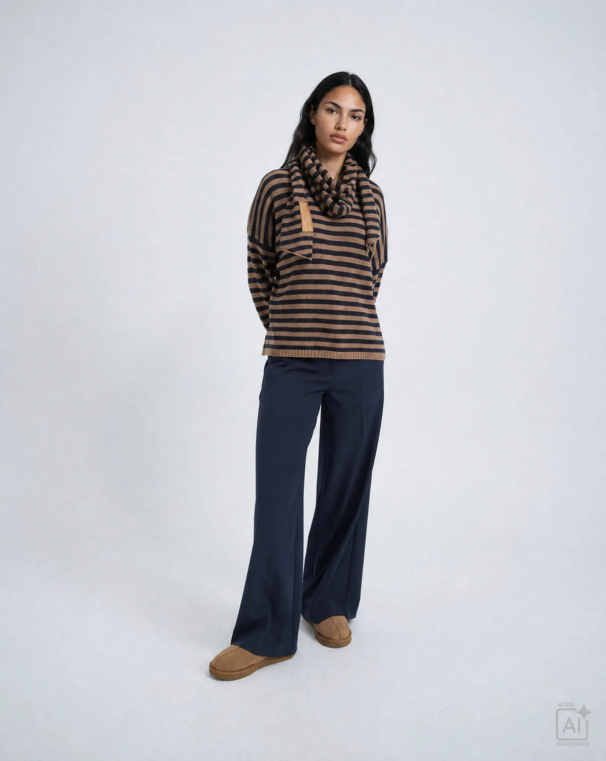 Smith&Soul Damen Strickpullover Striped Round Neck Pullover