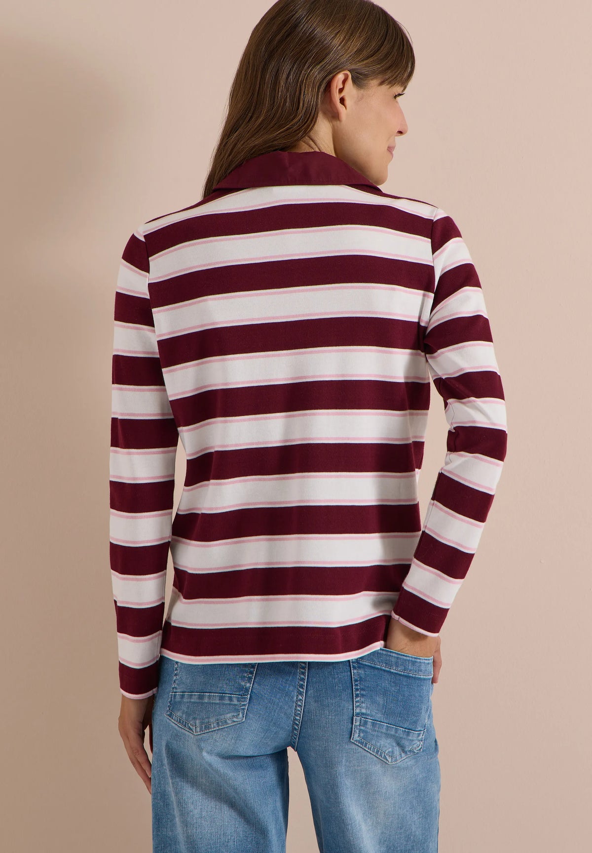 Cecil – Cecil Damen Langarm Poloshirt mit Knöpfen