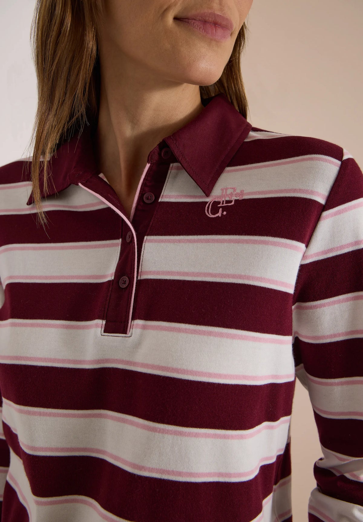 Cecil – Cecil Damen Langarm Poloshirt mit Knöpfen