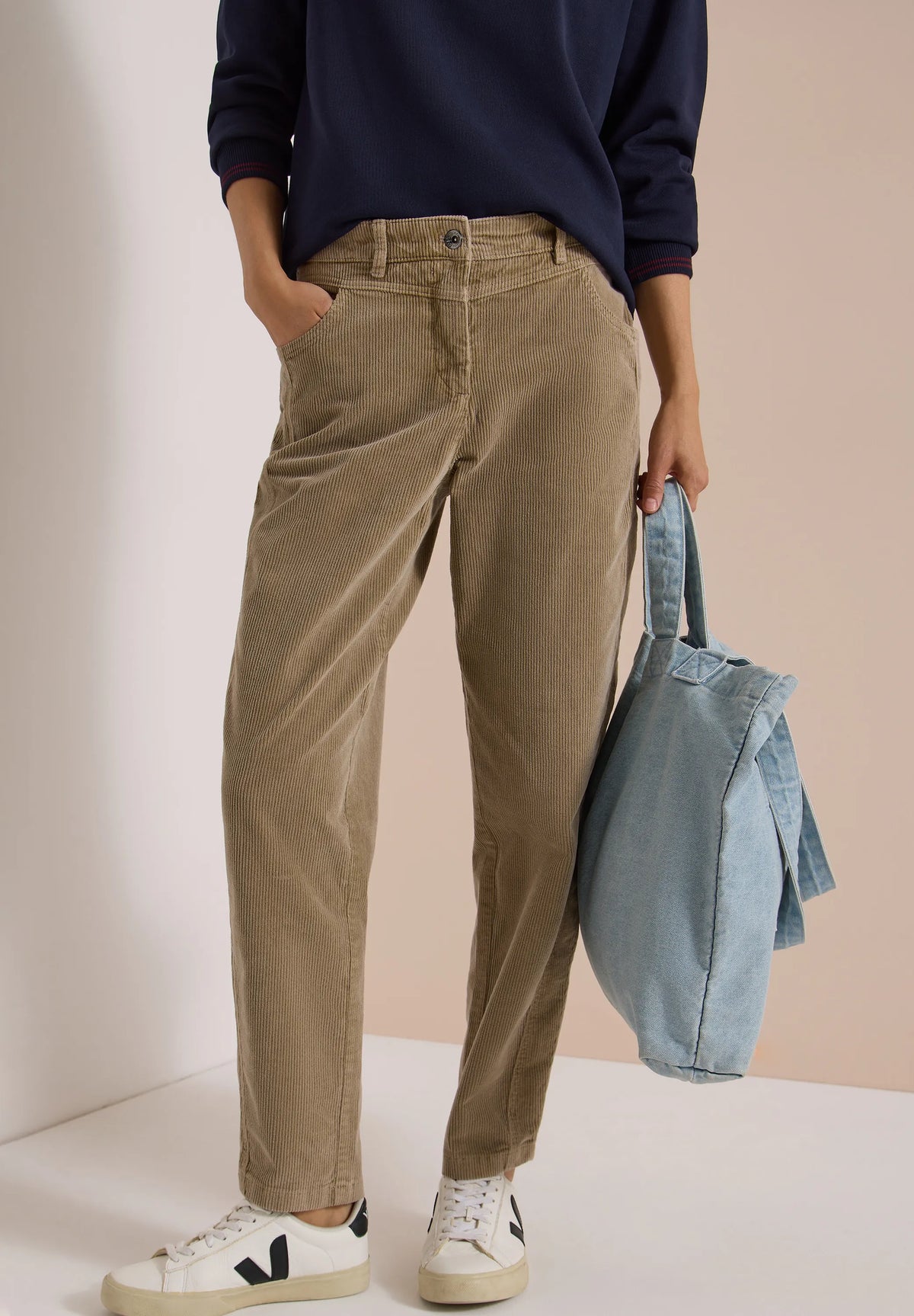 Cecil Damen Mid Waist Barrel Leg Hose