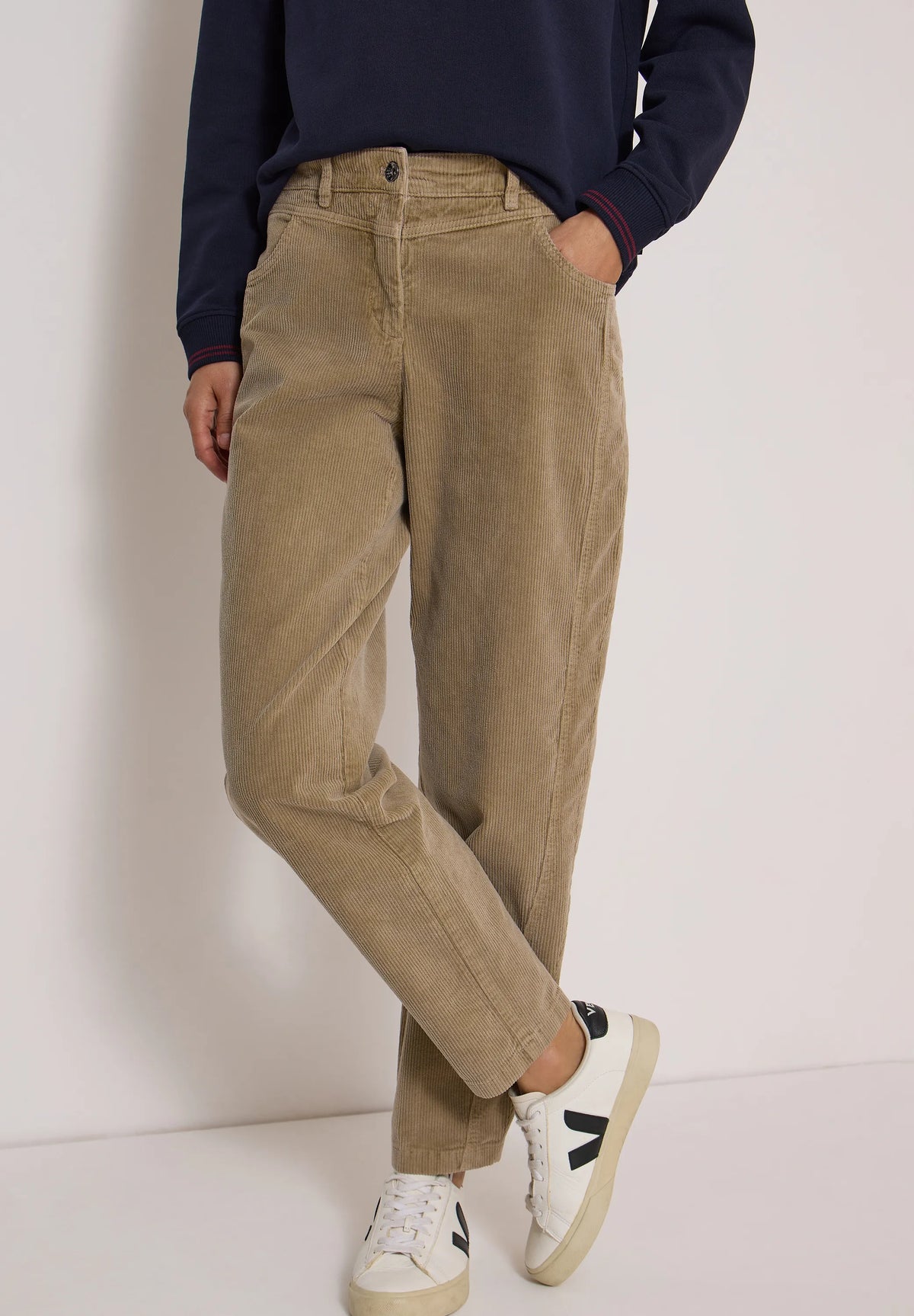 Cecil Damen Mid Waist Barrel Leg Hose
