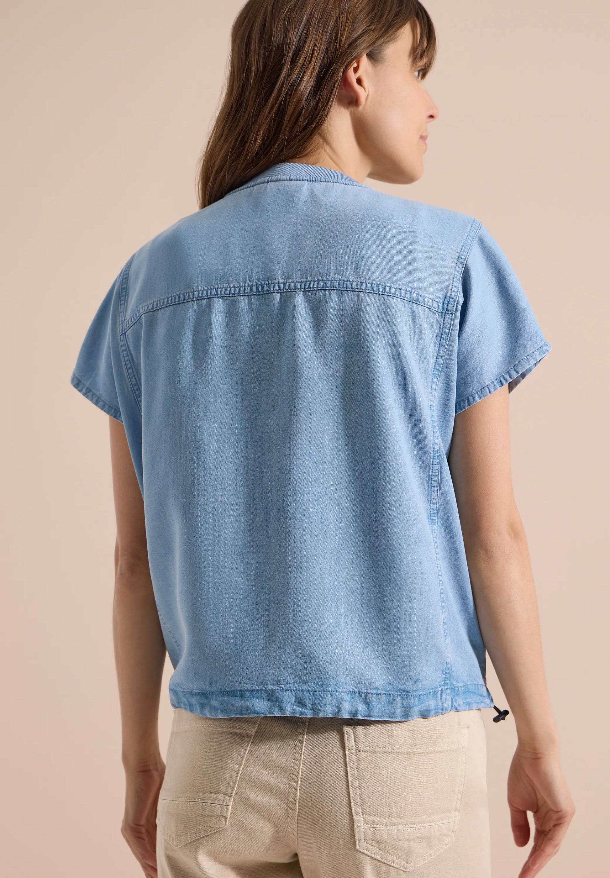 Cecil – Lyocell-Bluse in Blouson-Optik
